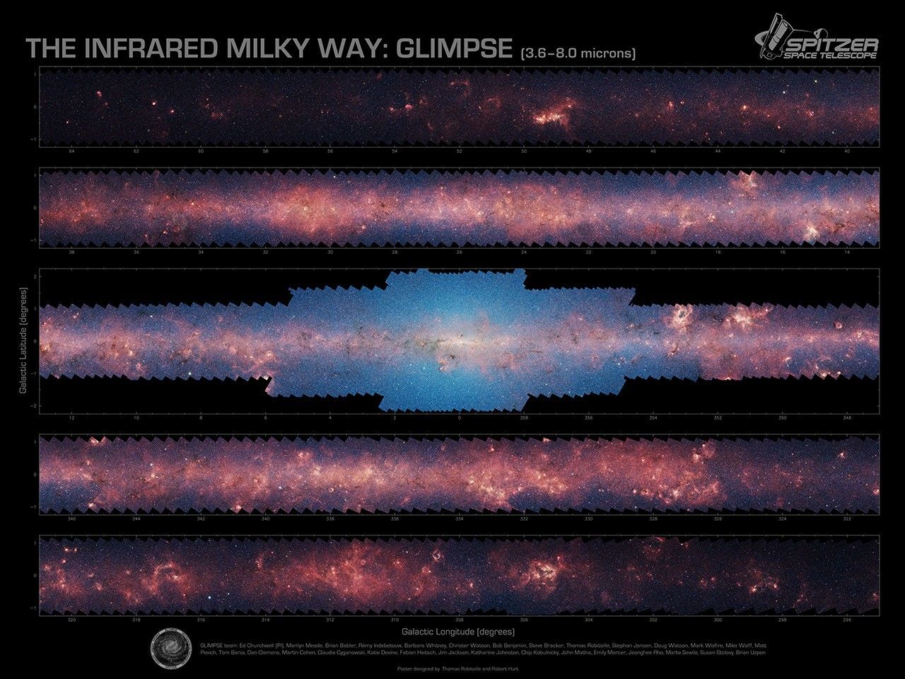 More than 444,580 frames from NASA's Spitzer Space Telescope were stitched together to create this portrait of the raging star-formation occurring in the inner Milky Way.