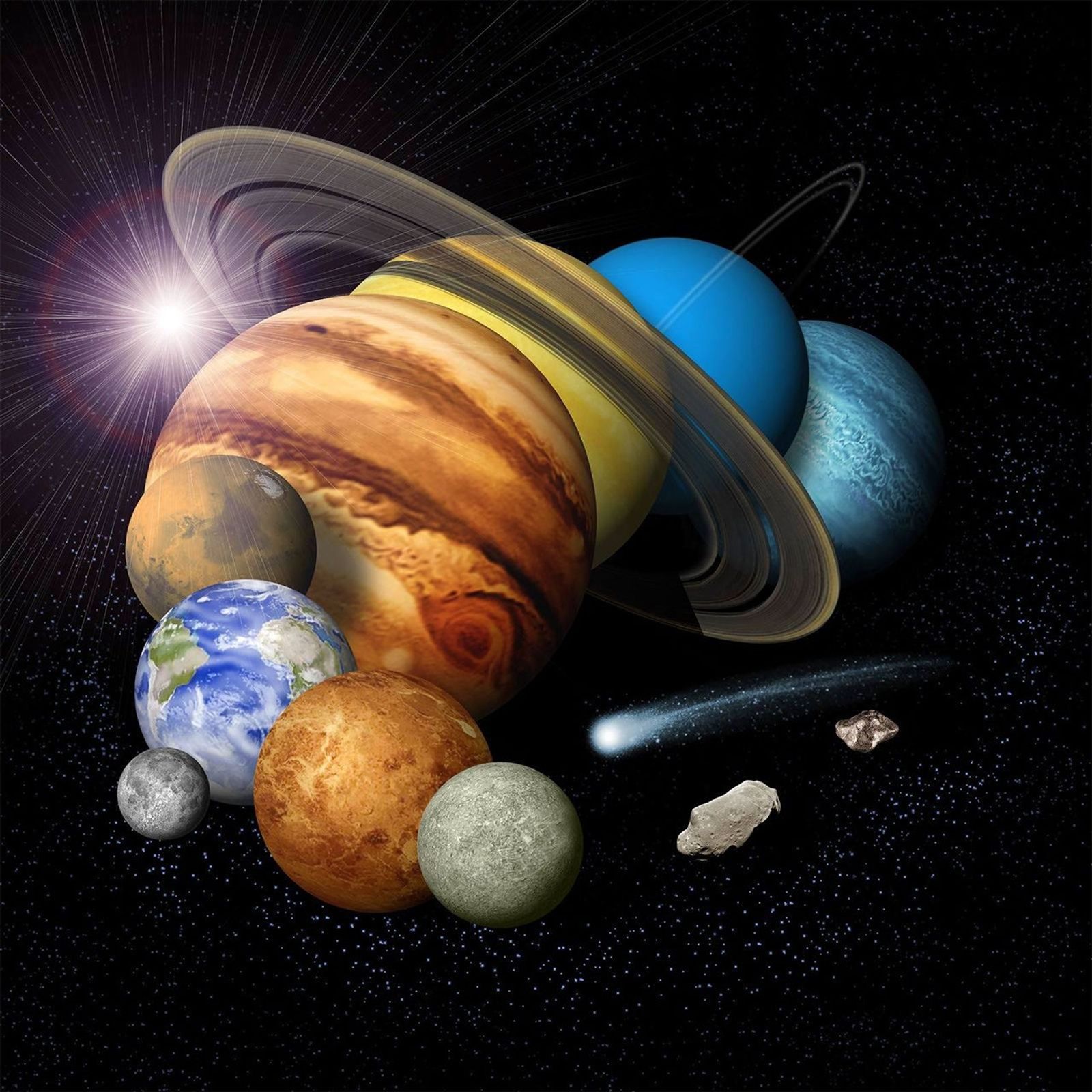 
			Solar System Montage with Eight Planets (Artist's Concept) - NASA Science			
