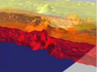 Hurricane Isabel isotherms as the storm moved across the Atlantic Ocean in September, 2003, from the Atmospheric Infrared Sounder (AIRS) on NASA's Aqua satellite.