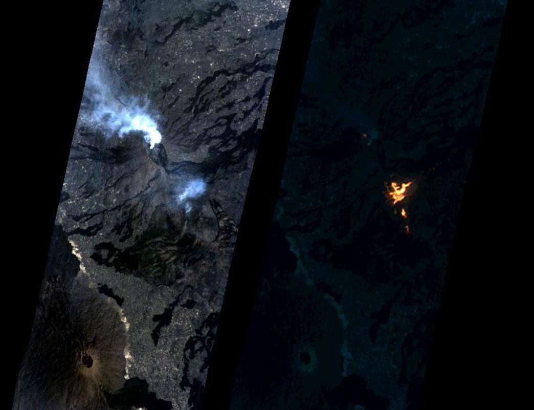 NASA's Earth Observing spacecraft observed a new eruption at Erta'Ale volcano, Ethiopia, from an altitude of 438 miles (705 kilometers) on Jan. 24, 2017.