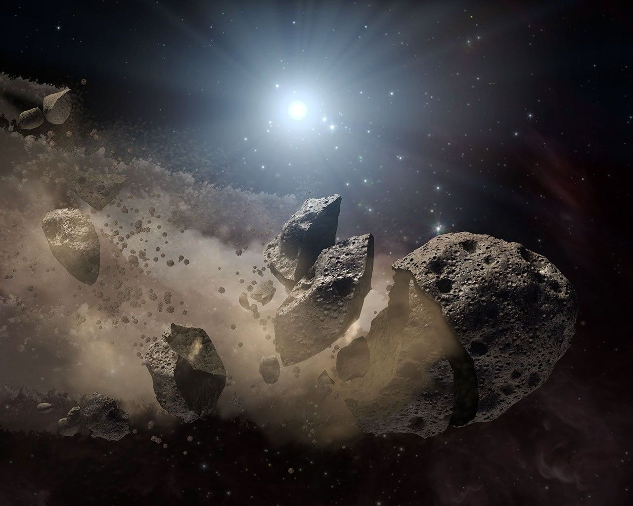 Asteroid 'Bites the Dust' Around Dead Star (Artist Concept) - NASA
