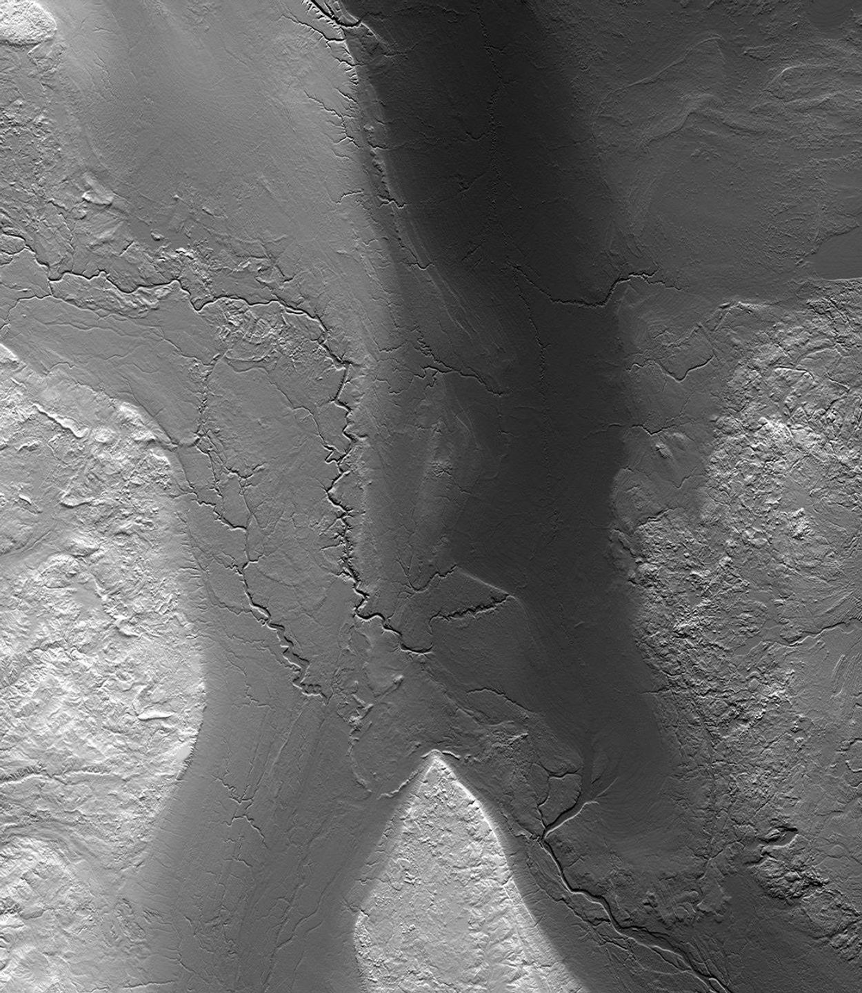 Why does Fargo flood? The Red River of the North, which forms the border between North Dakota and Minnesota, has a long history of severe floods as seen in this image from NASA's Shuttle Radar Topography Mission.