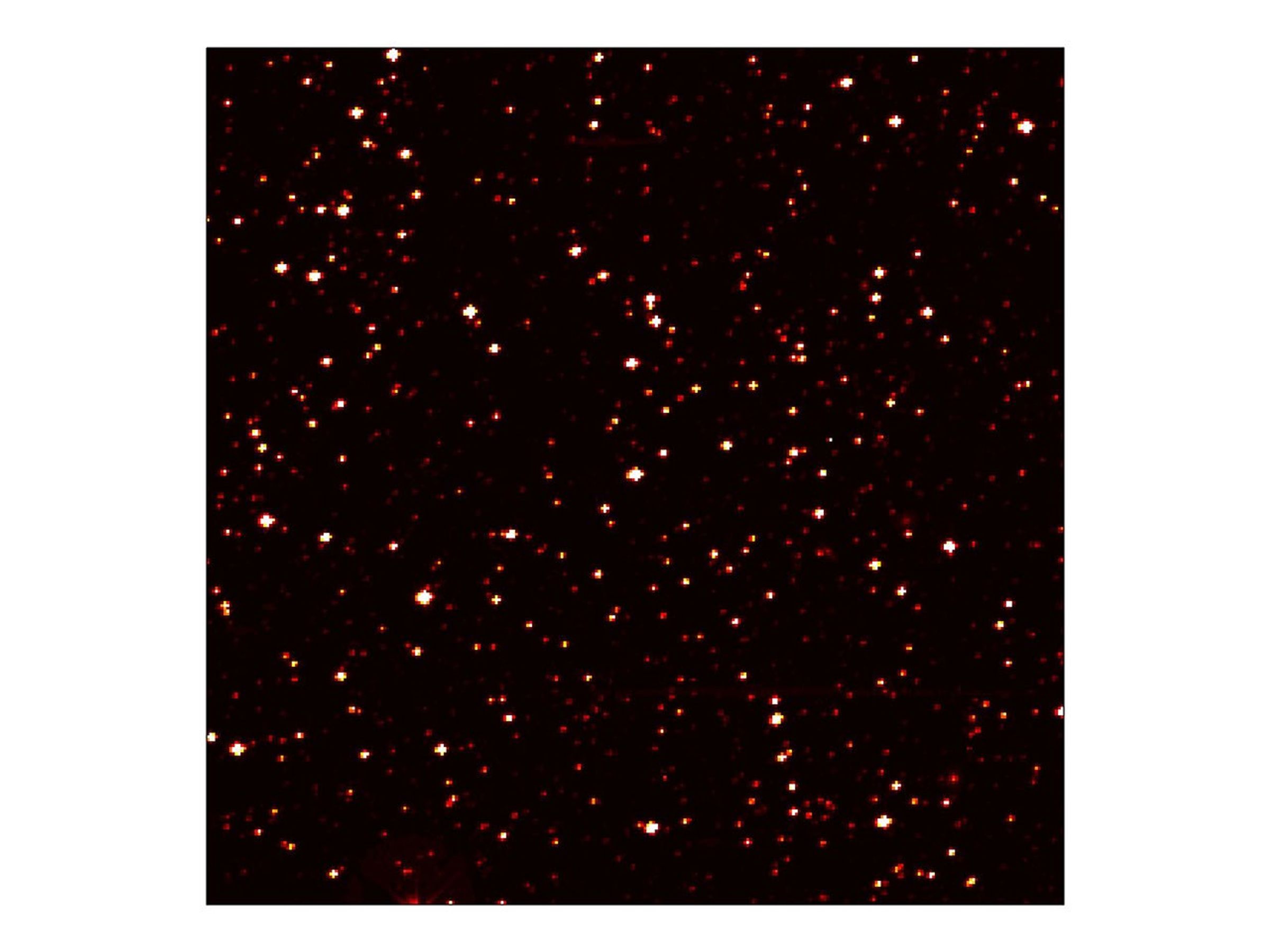 This image zooms into a small portion of NASA's Kepler's full field of view -- an expansive, 100-square-degree patch of sky in our Milky Way galaxy. At the center of the field is a star with a known 'hot Jupiter' planet, named 'TrES-2.'