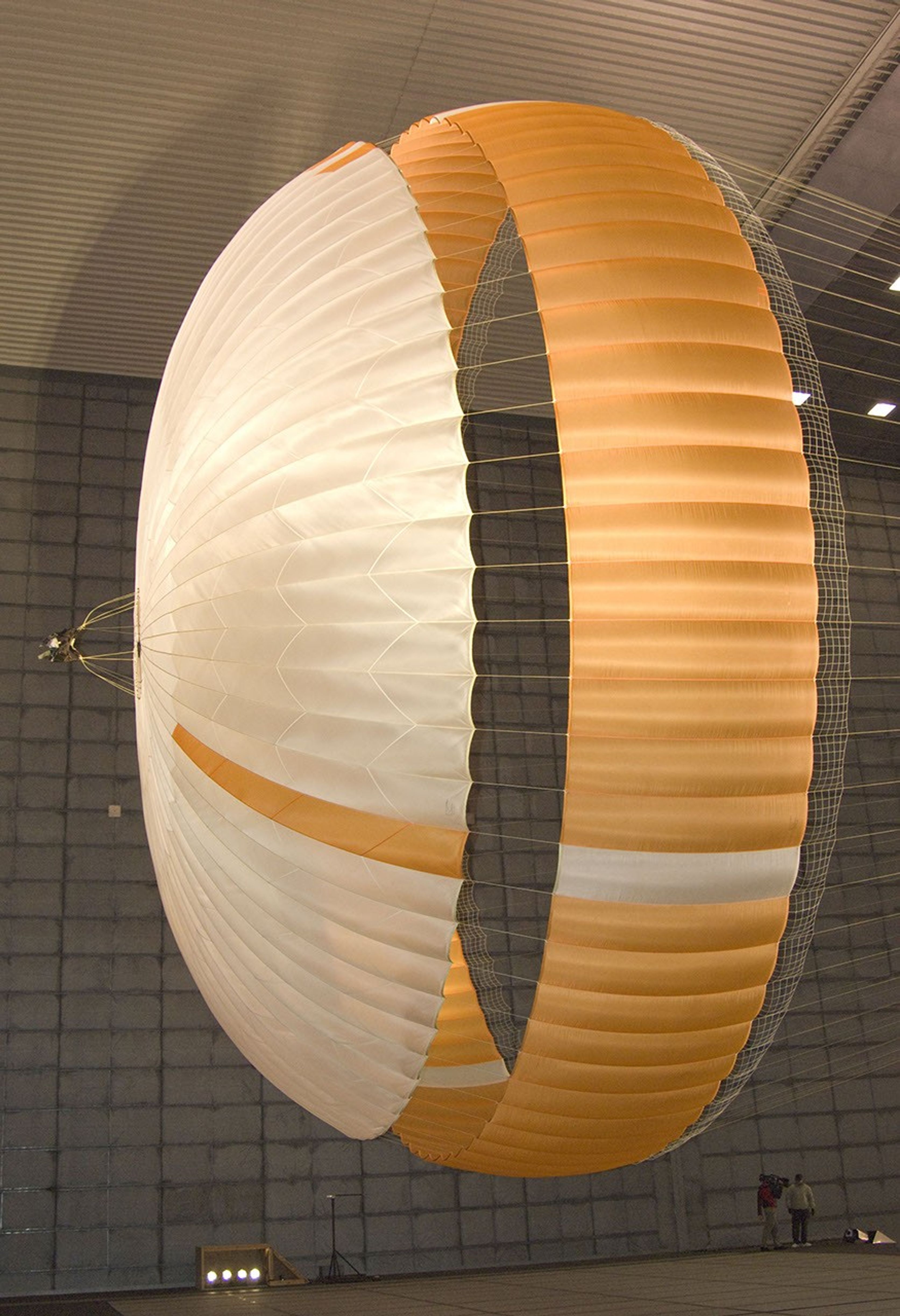 The parachute for NASA's Mars Science Laboratory mission opens to a diameter of nearly 16 meters (51 feet).