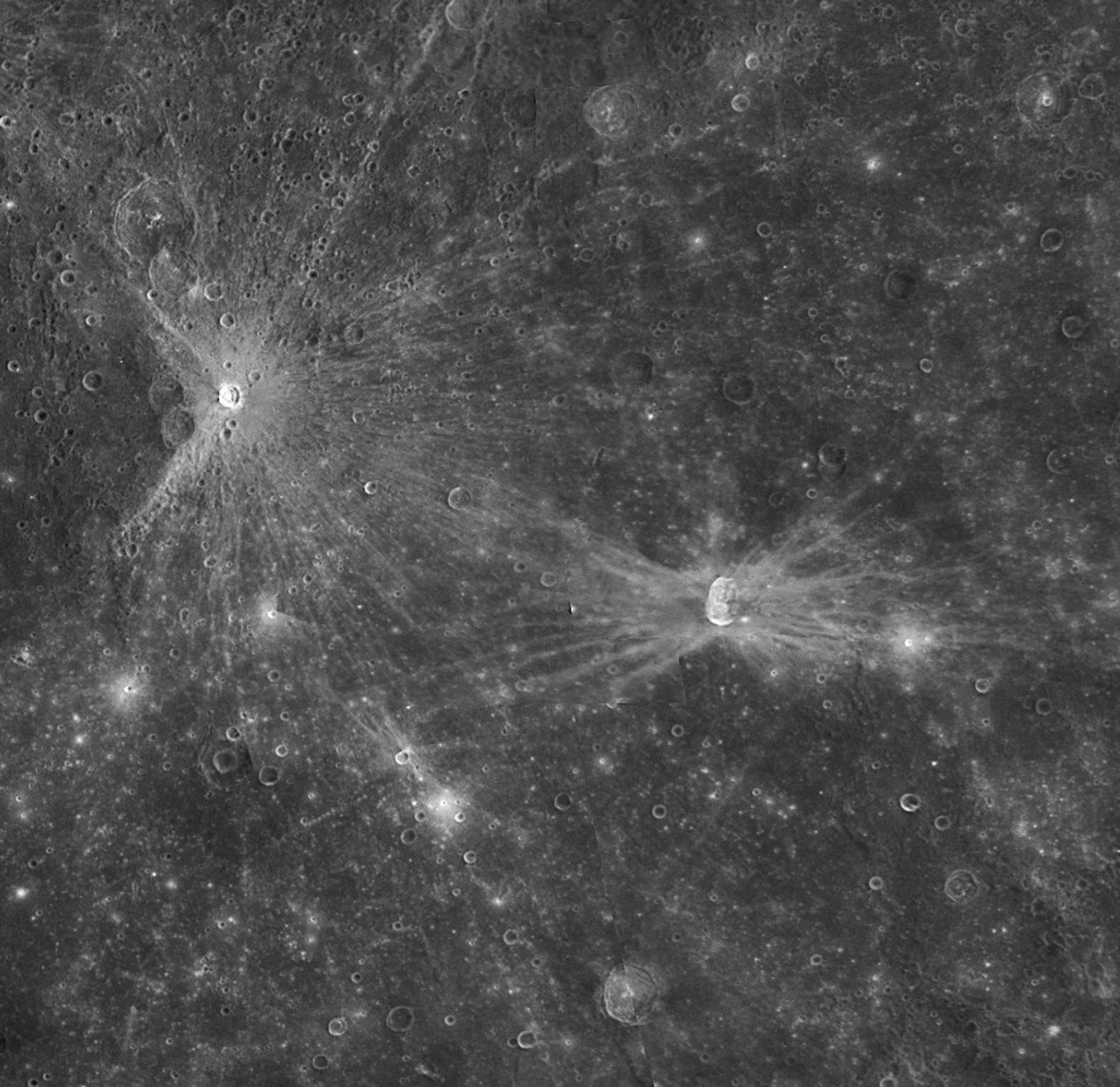 This NAC image shows Qi Baishi and Hovnatanian, two craters that were newly named in November 2008. Qi Baishi is named for the famous Chinese painter who died in 1957. Hovnatanian is named for the nineteenth century Armenian painter Hakop Hovnatanian.
