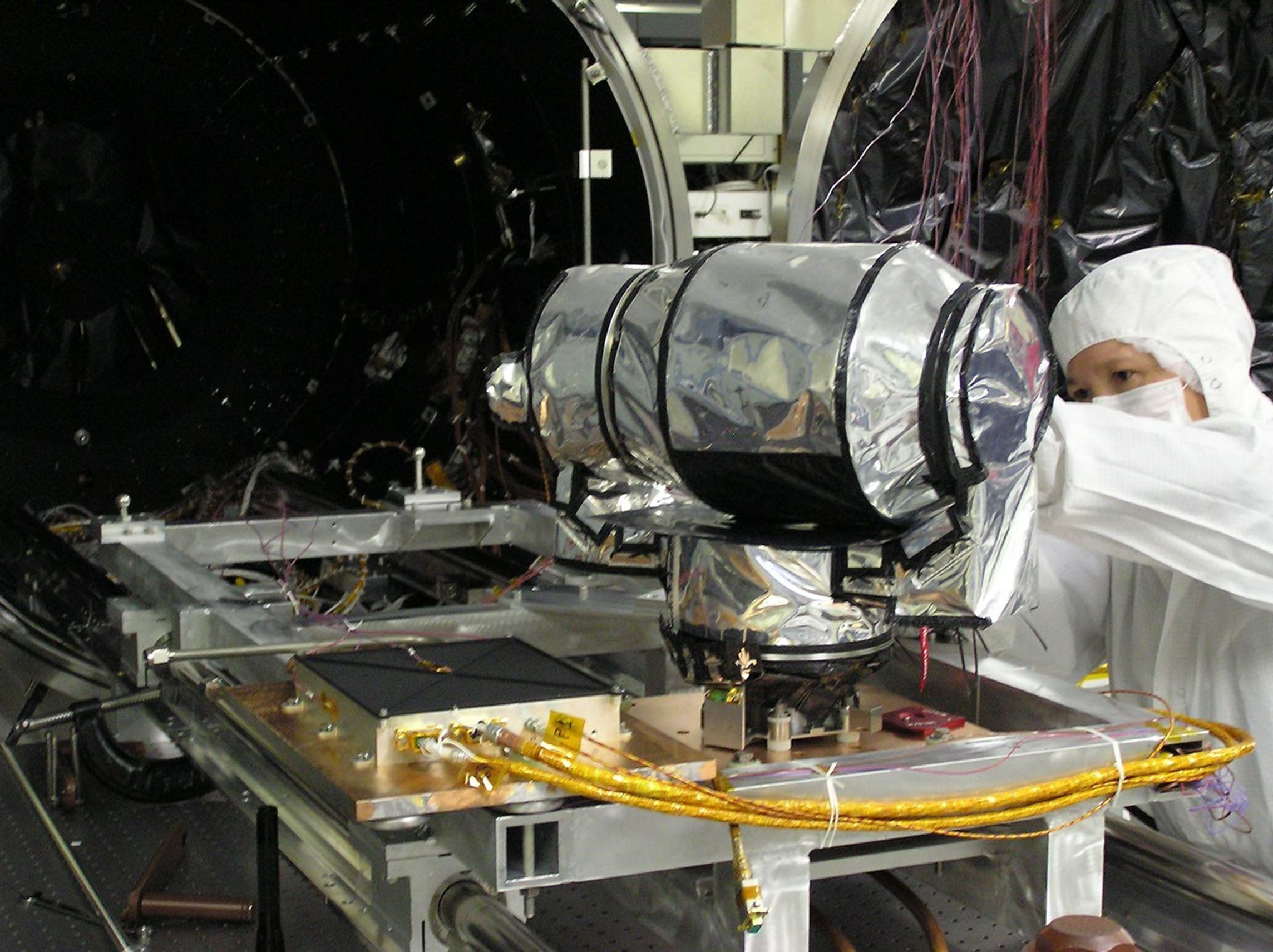 This image shows final preparations being made for thermal balance testing of the Diviner Lunar Radiometer Experiment at JPL. Diviner is one of seven instruments aboard NASA's LRO Mission.