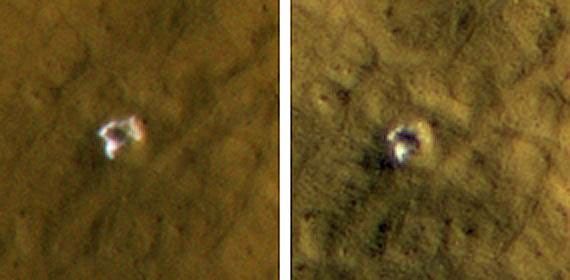 The High Resolution Imaging Science Experiment camera on NASA's Mars Reconnaissance Orbiter reveals subsurface ice in a crater formed in 2008. The impact that dug the crater excavated water ice from beneath the surface.