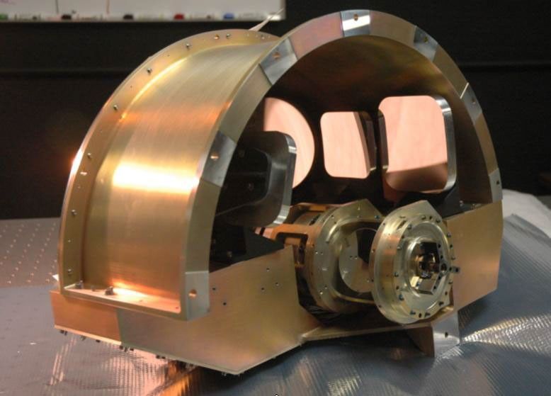NASA's Wide-field Infrared Survey Explorer, or WISE, back-end imager optics. This picture shows the imager optics which are mounted at the back of the optical system.