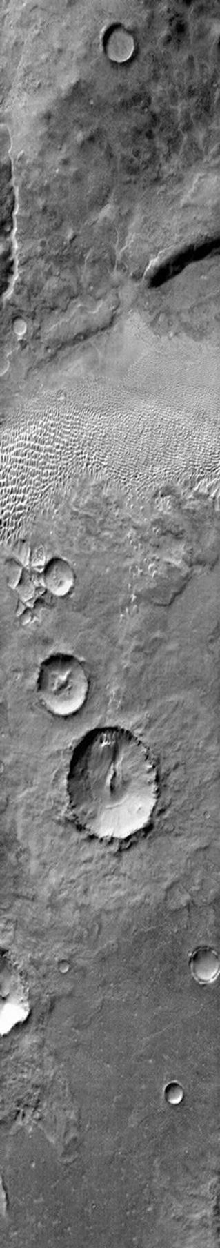 NASA's 2001 Mars Odyssey infrared image shows a group of dunes in Aonia Terra.