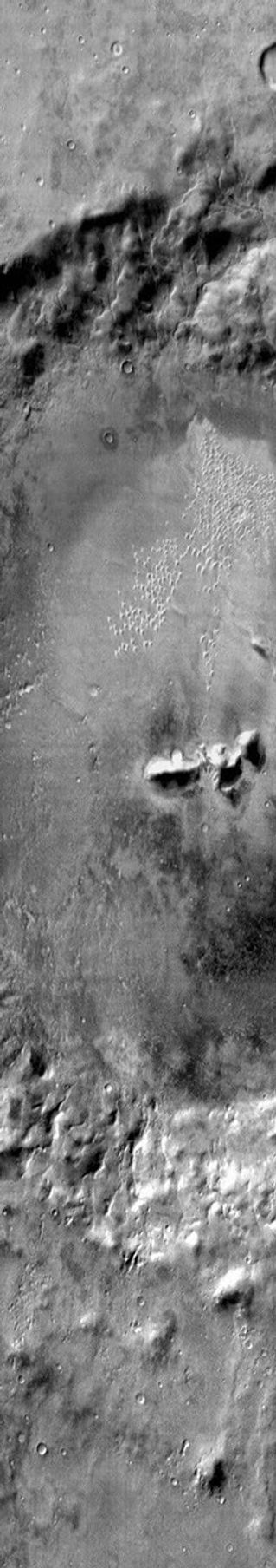 This image from NASA's Mars Odyssey shows the central part of Arkhangelsky Crater, including the individual dunes on the crater floor on Mars.