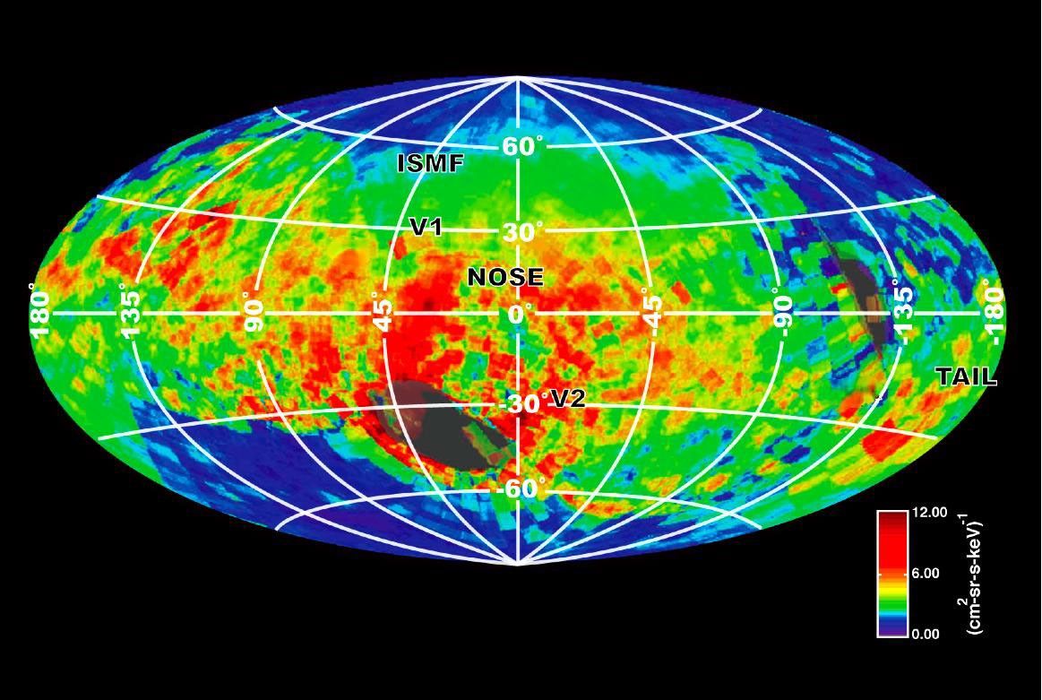 NASA's Cassini spacecraft created this image of the bubble around our solar system based on emissions of particles known as energetic neutral atoms.