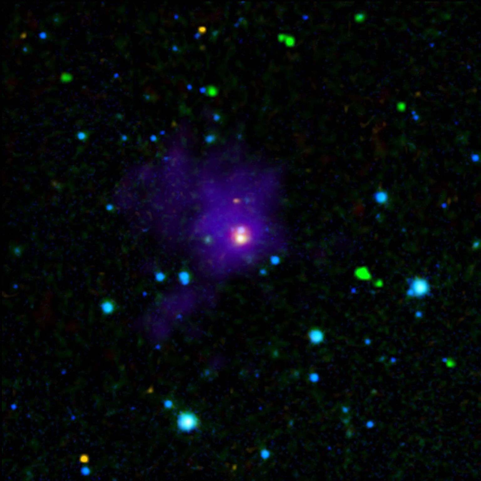 This image from NASA's Spitzer Space Telescope shows two young brown dwarfs, objects that fall somewhere between planets and stars in terms of their temperature and mass.