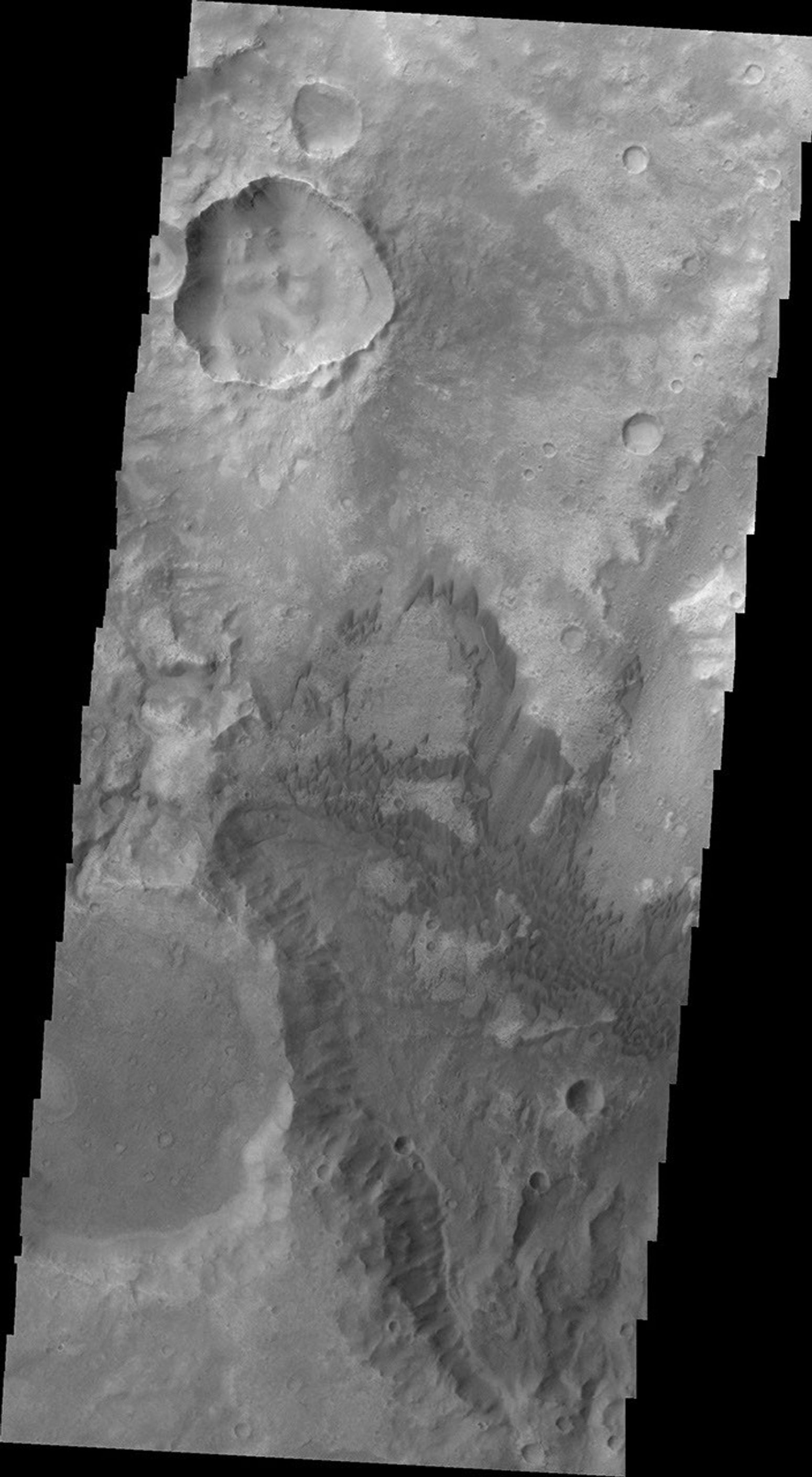 This image, taken by NASA's Mars Odyssey, shows dunes of several sizes in Terra Cimmeria.