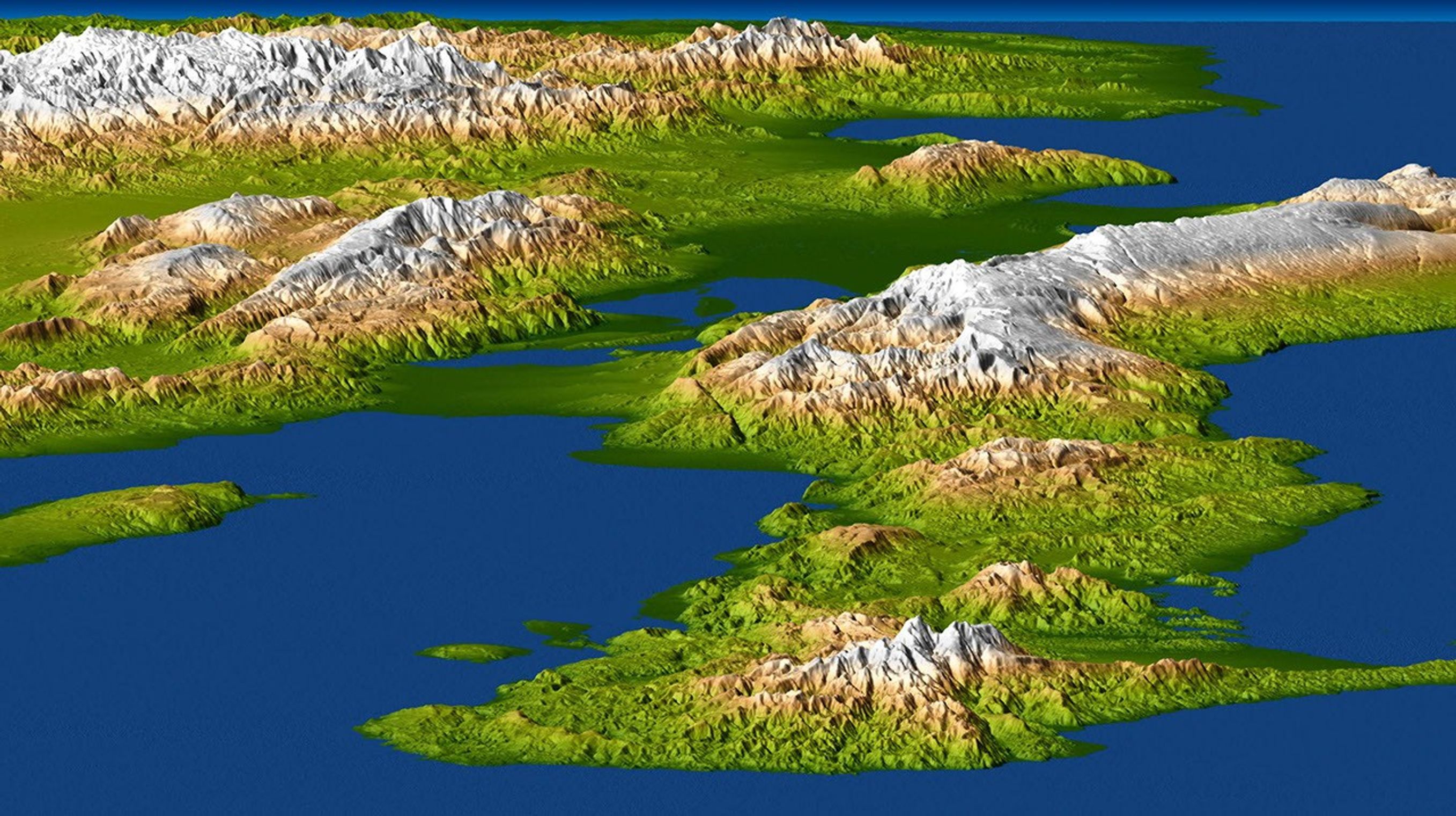 This image, produced from instrument data aboard NASA's Space Shuttle Endeavour, is a perspective view of the topography of Port-au-Prince, Haiti where a magnitude 7.0 earthquake occurred on January 12, 2010.
