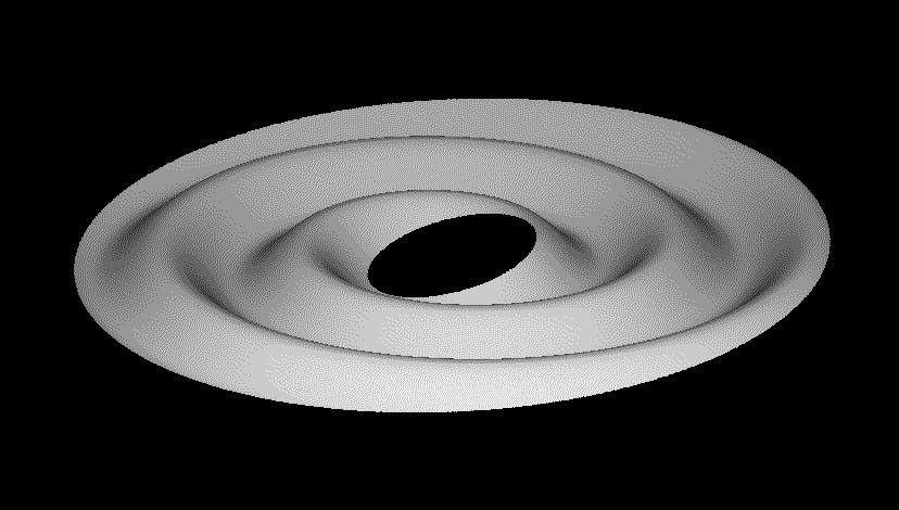 This graphic from NASA's Cassini spacecraft captured after Saturn's August 2009 equinox, shows Saturn's rings, after they became tilted relative to Saturn's equatorial plane, would have transformed into a corrugated ring.