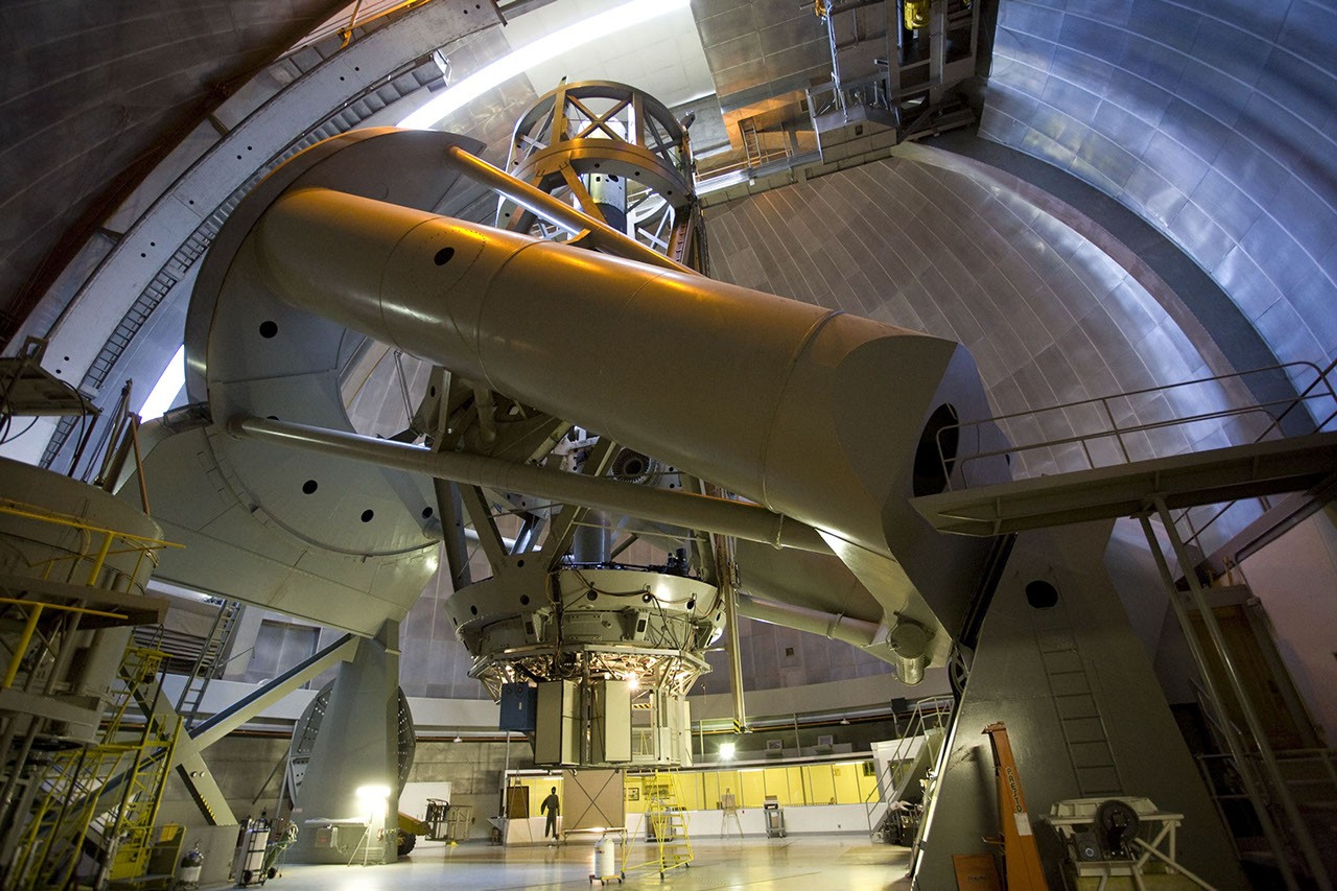 This is image is of the 200-inch Hale Telescope at the Palomar Observatory, located in north San Diego County, California which is owned and operated by the California Institute of Technology.