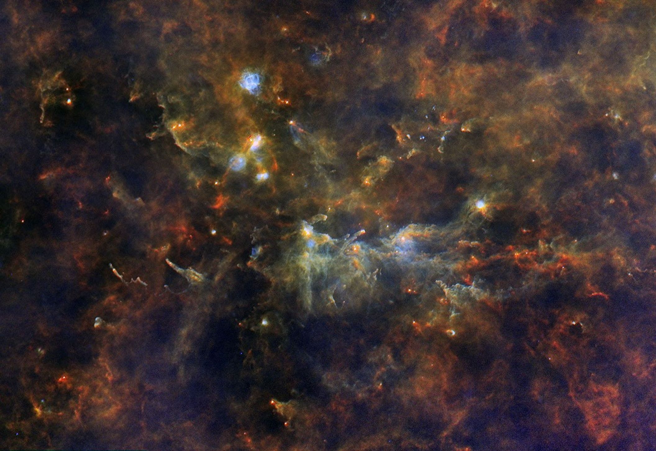 New stars are the lifeblood of our galaxy, and there is enough material revealed by ESA's Herschel of the constellation Vulpecula (little fox) OB1. The giant stars at the heart of Vulpecula OB1 are some of the biggest in the galaxy.