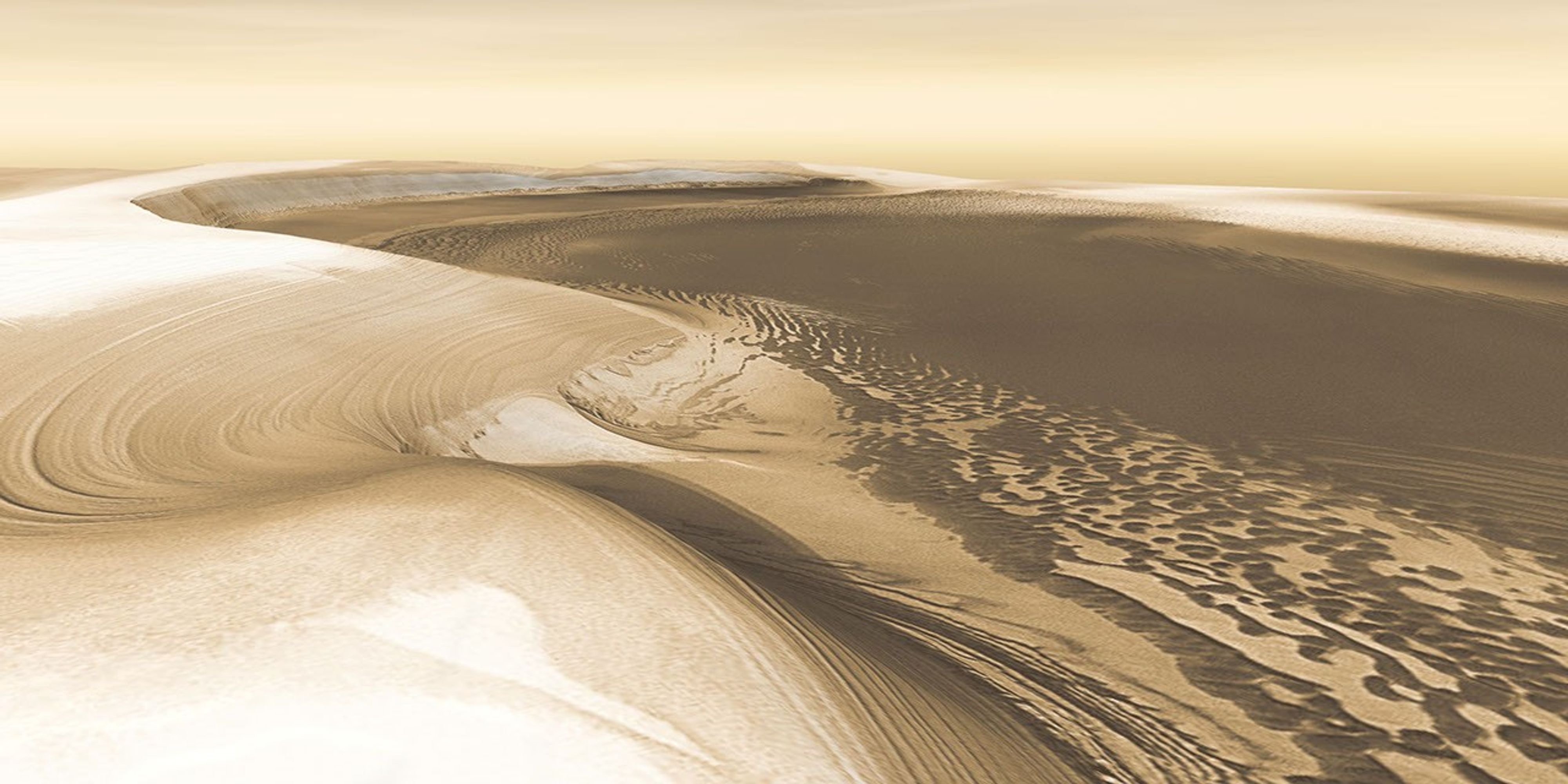 Chasma Boreale is a long, flat-floored valley that cuts deep into Mars' north polar icecap. This image is part of an 'All Star' set marking the occasion of NASA's Mars Odyssey as the longest-working Mars spacecraft in history.