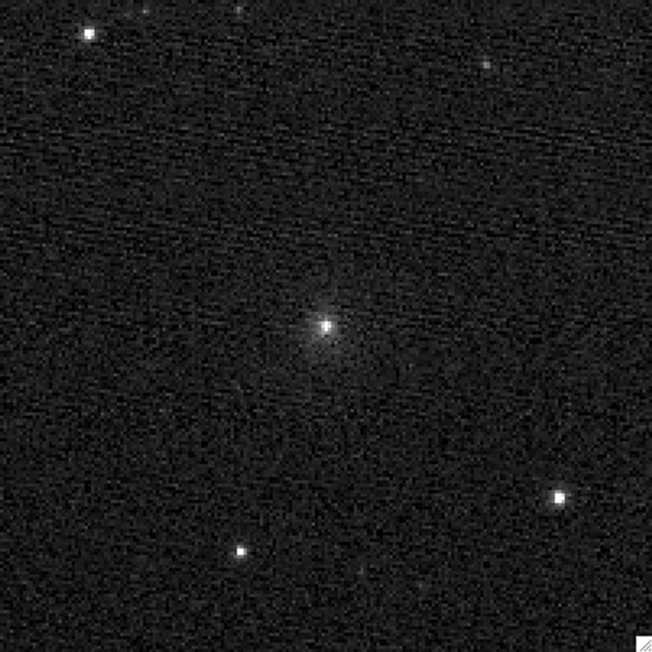 This composite image was taken by NASA's Stardust navigation camera 42 hours before its encounter with comet Tempel 1. The spacecraft is due to encounter the comet in the evening hours of Feb. 14, 2011.