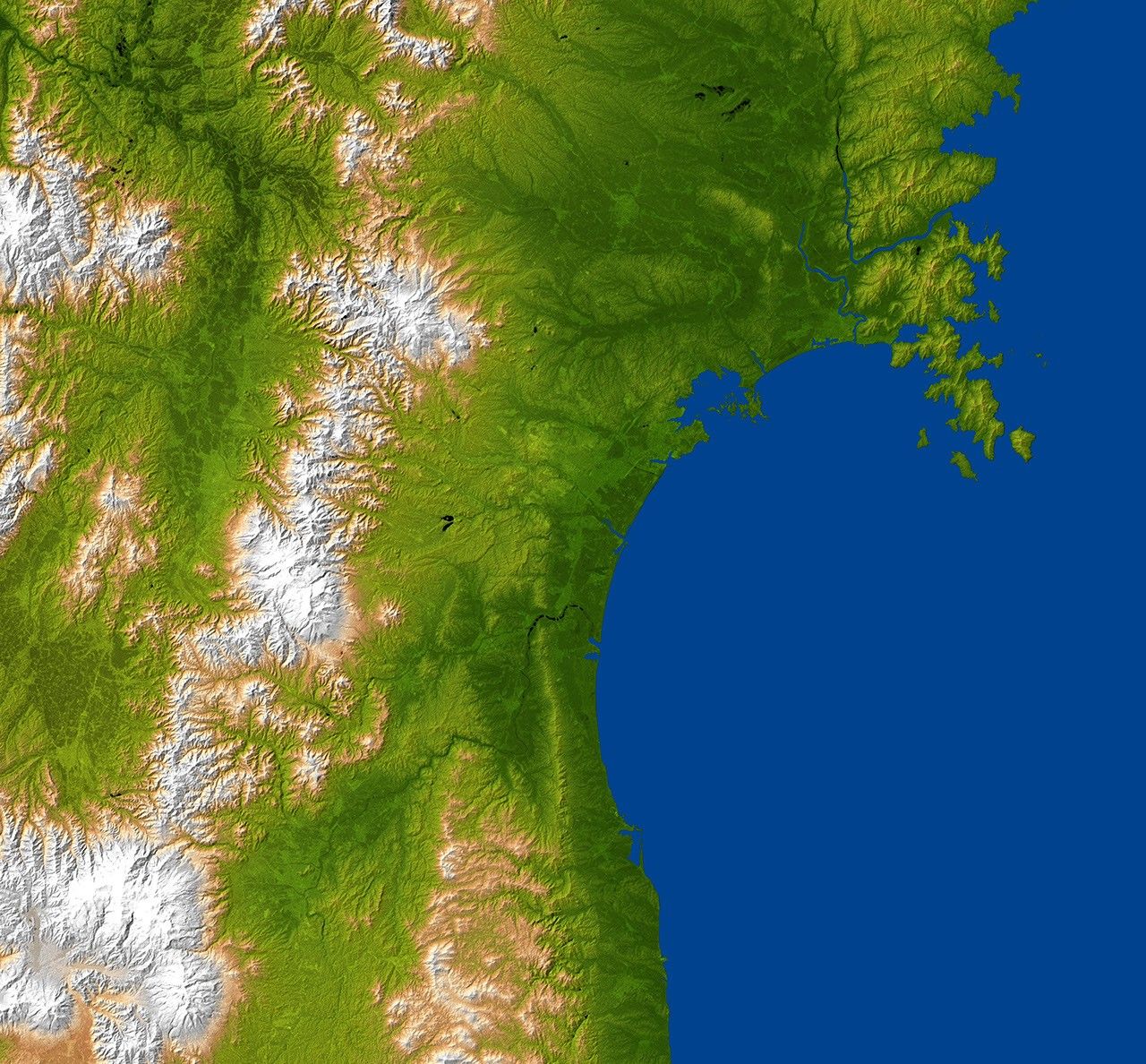 NASA's Shuttle Radar Topography Mission imaged Sendai, the capital city of Japan's Miyagi Prefecture a magnitude 8.9 earthquake struck offshore on Mar. 11. 2011.