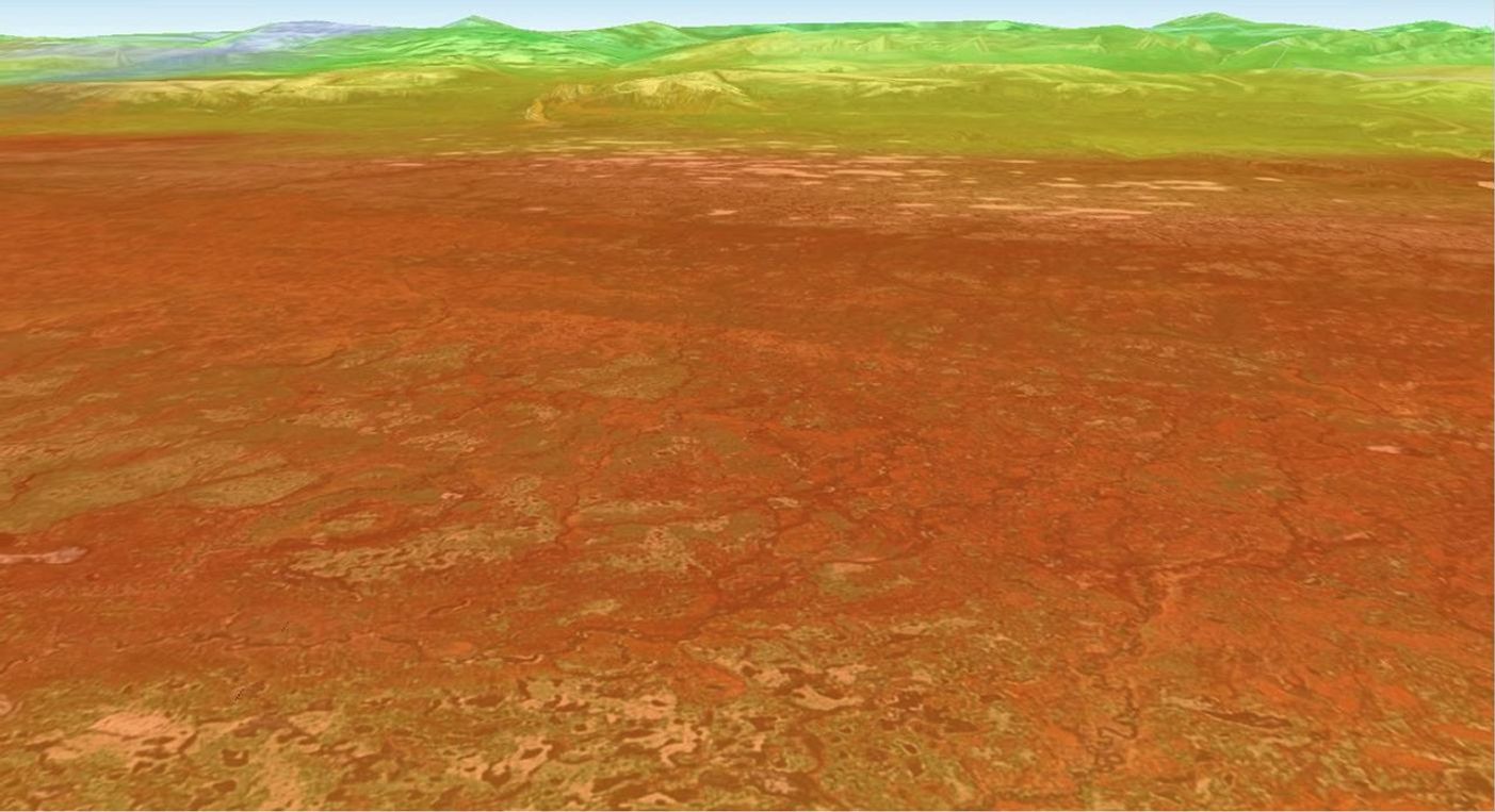 JPL-led study shows bromine explosion on March 13, 2008 across the western Northwest Territories in Canada looking toward the Mackenzie Mountains at the horizon, which prevented the bromine from crossing over into Alaska.