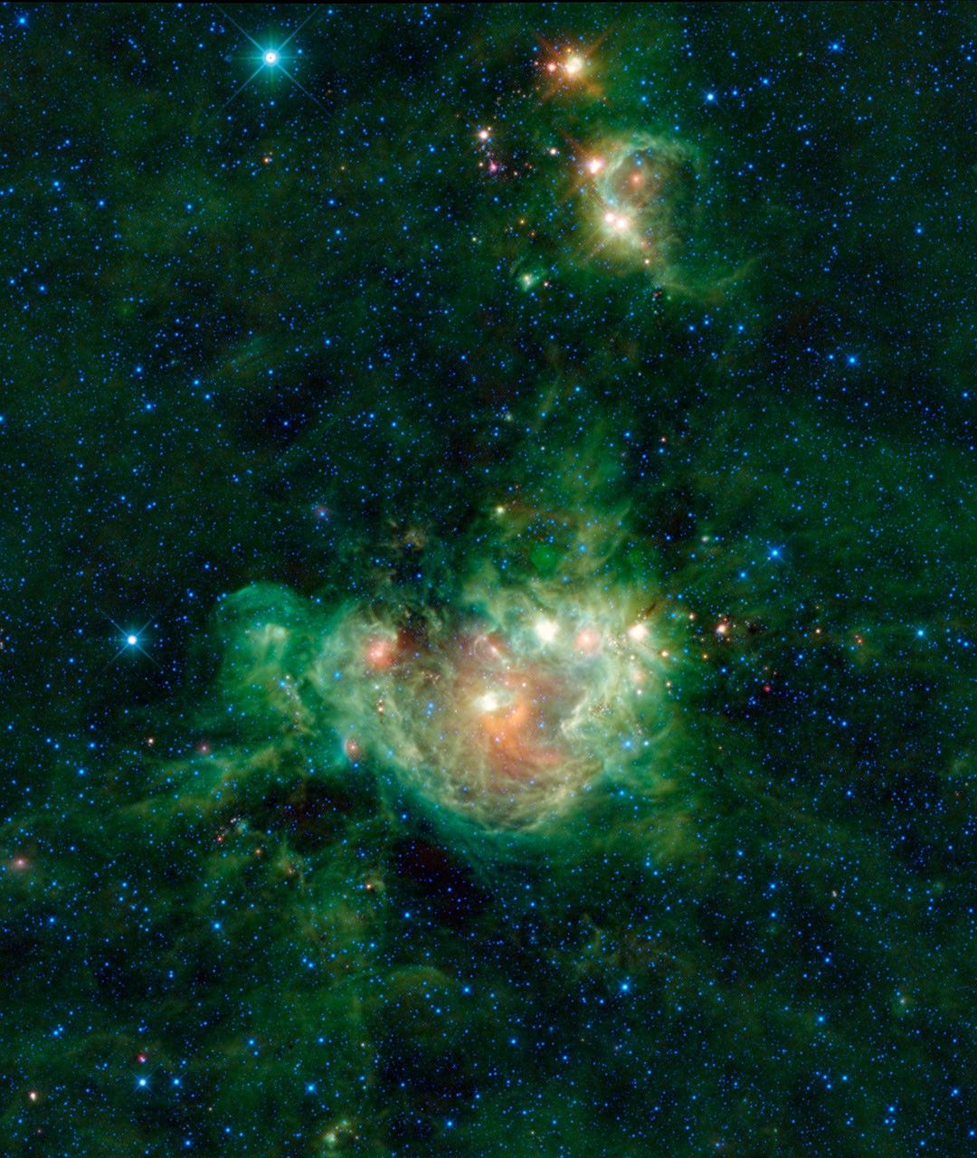 NASA's Wide-field Infrared Survey Explorer is a little like the Vincent van Gogh of the infrared sky, providing the world with picturesque images of the cosmos by representing infrared light through color. This image is the nebula NGC 2174.