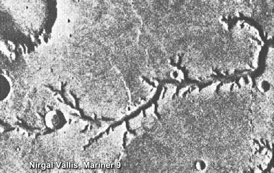 This view of channels on Mars came from NASA's Mariner 9 orbiter. In 1971, Mariner 9 became the first spacecraft to enter orbit around Mars.