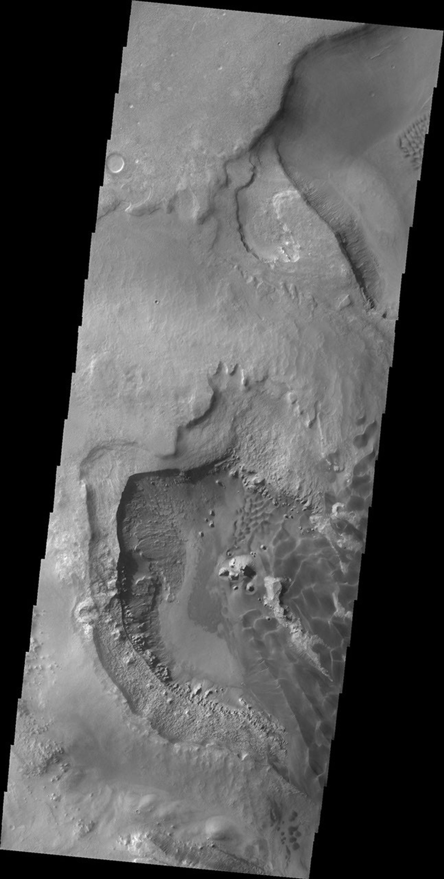 This image shows a portion of the dunes on the floor of Rabe Crater captured by NASA's 2001 Mars Odyssey spacecraft.