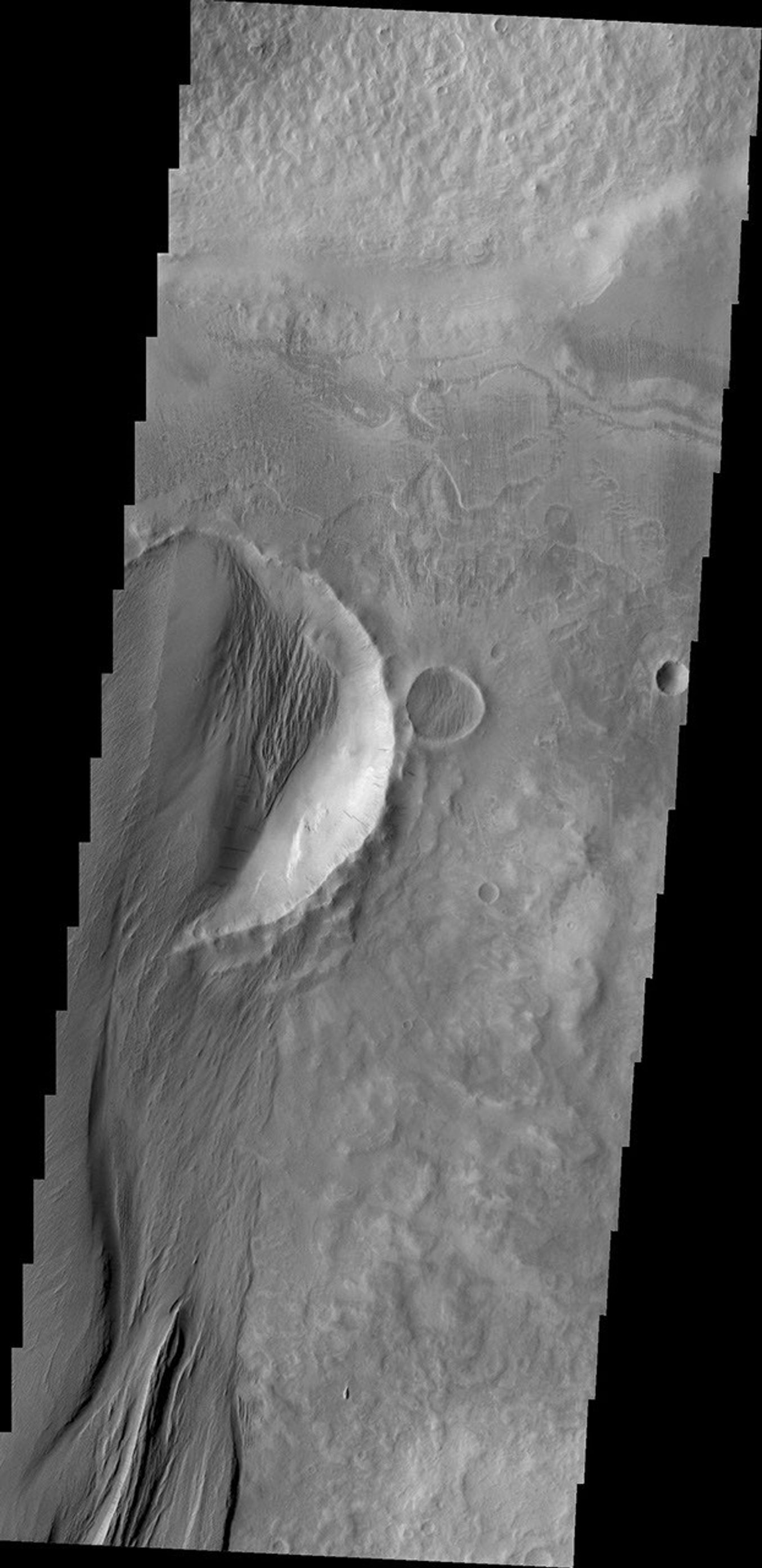 The power of the wind is undeniable in this image of the surface of Mars as seen by NASA's 2001 Mars Odyssey spacecraft.