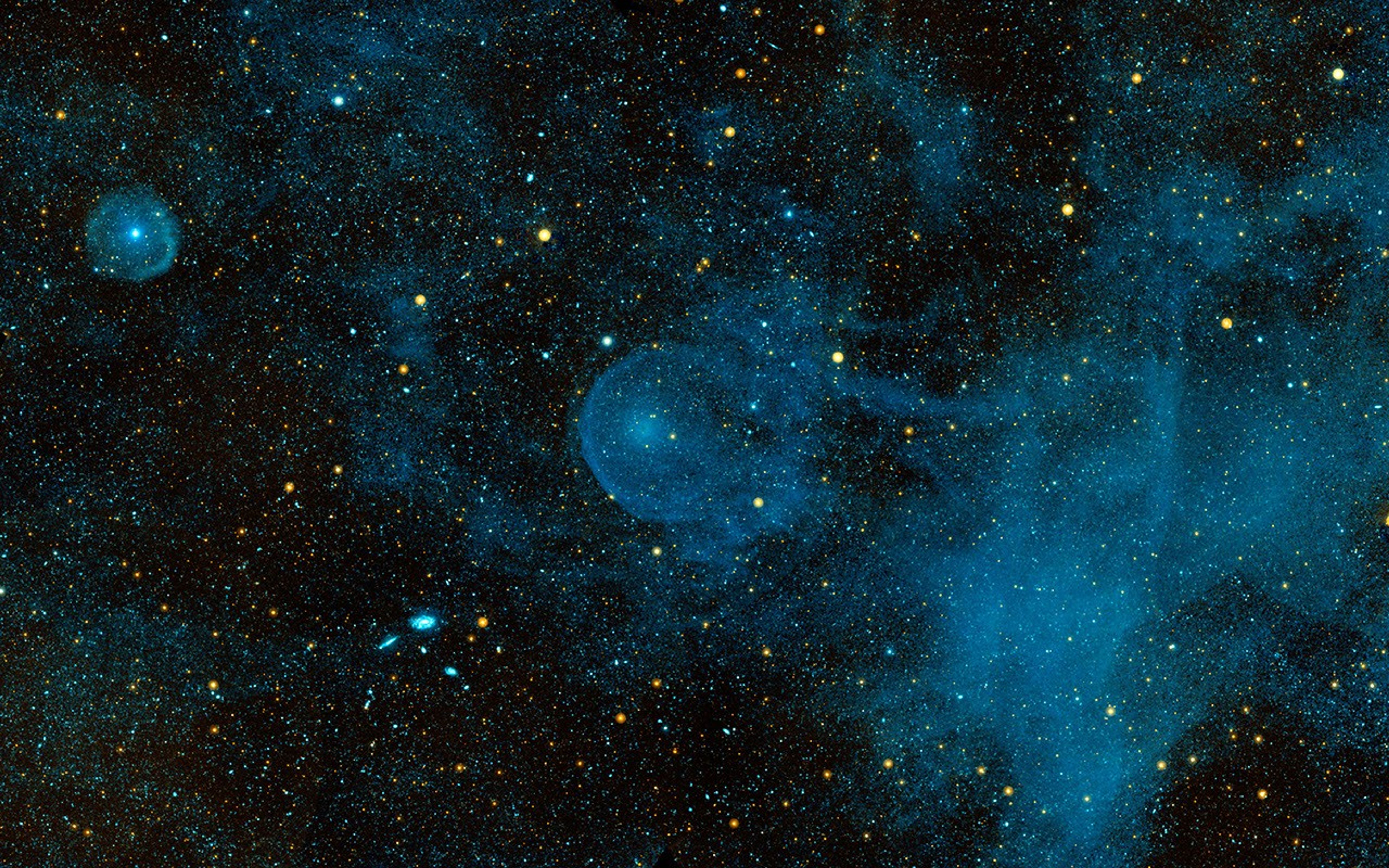 A runaway star, called CW Leo, plowing through the depths of space and piling up interstellar material before it, can be seen in this ultraviolet image from NASA's Galaxy Evolution Explorer.