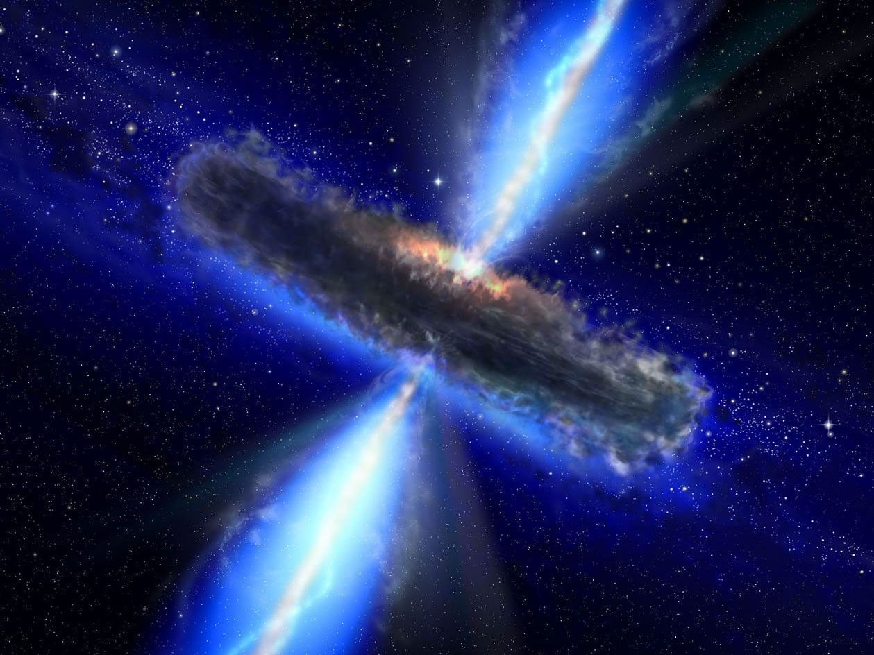 Quasar Drenched in Water Vapor (Artist's Concept) - NASA Science