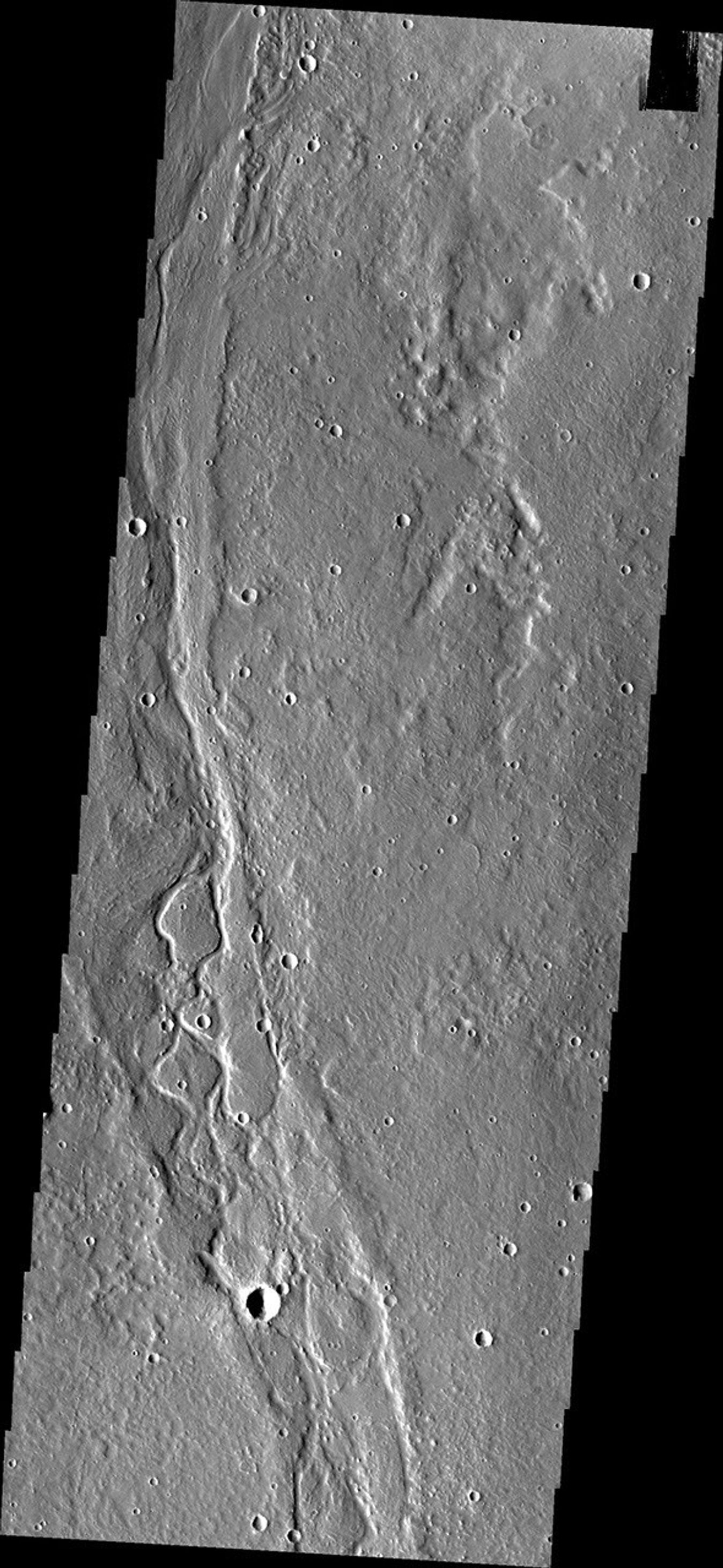 The channels in this image captured by NASA's 2001 Mars Odyssey spacecraft are part of Enipeus Vallis.