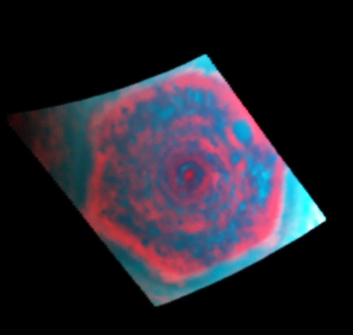 
			Looking Down on the Hexagon in Infrared - NASA Science			