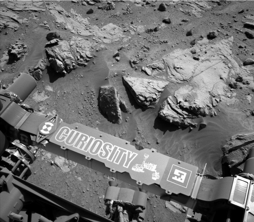 This image from the Navigation Camera on NASA's Curiosity Mars rover shows a sandstone slab on which the rover team has selected a target, 'Windjana,' for close-up examination.