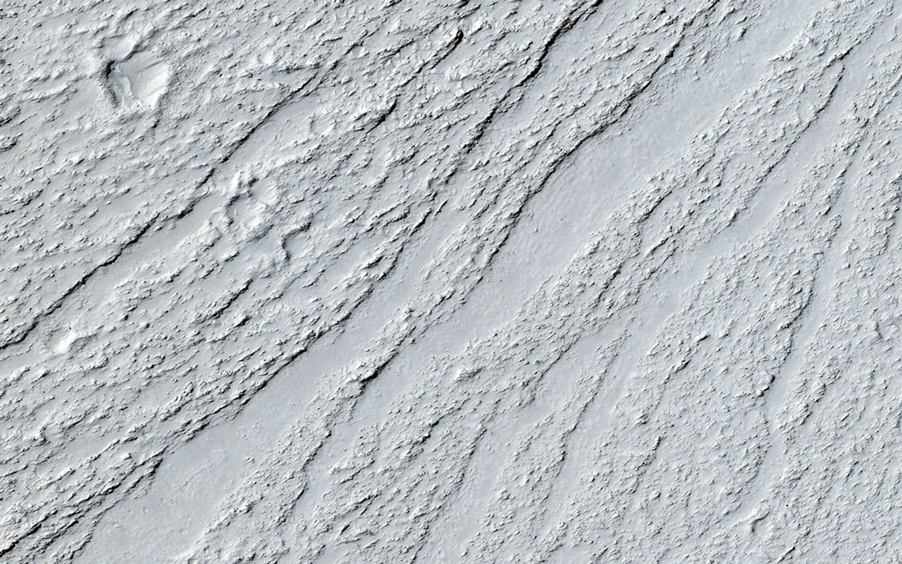 Ancient lava flow in Cerberus Planitia is observed here by NASA's Mars Reconnaissance Orbiter.