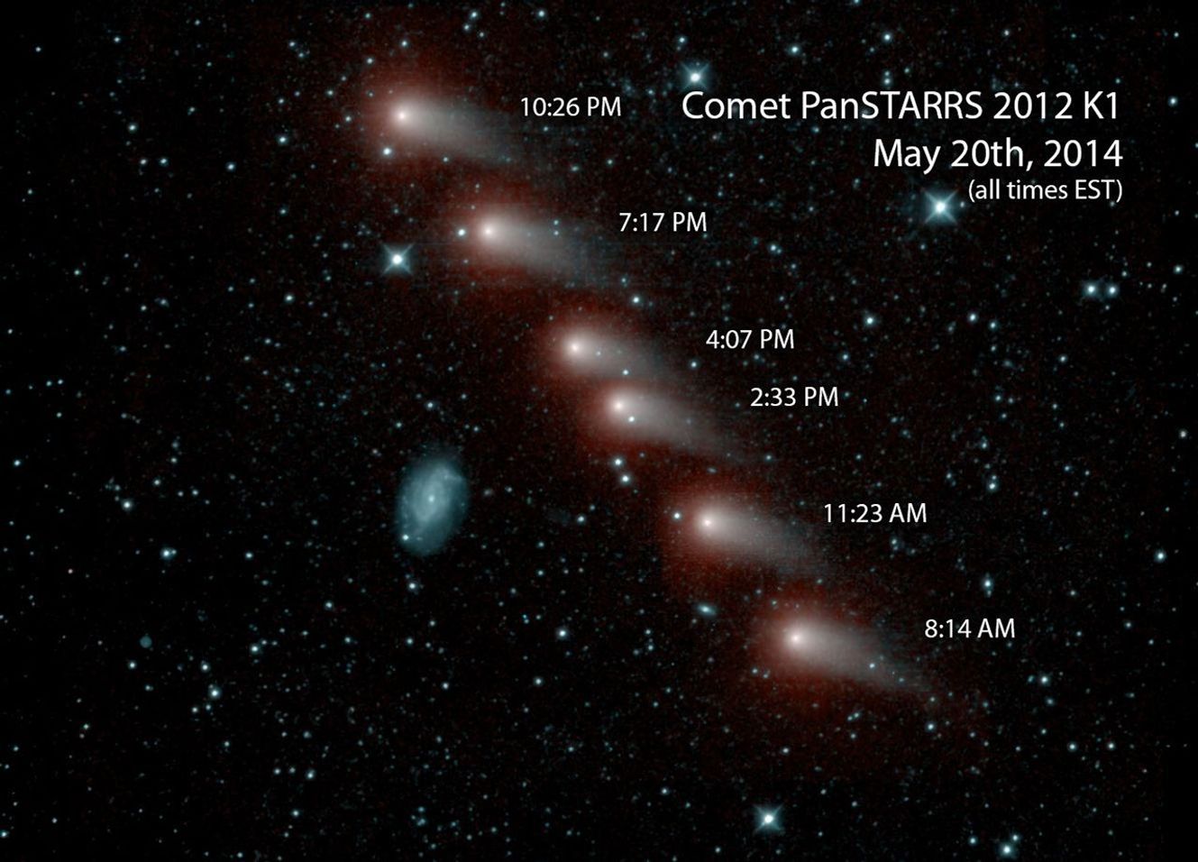 
			Infrared View of a Comet and Distant Galaxy - NASA Science			