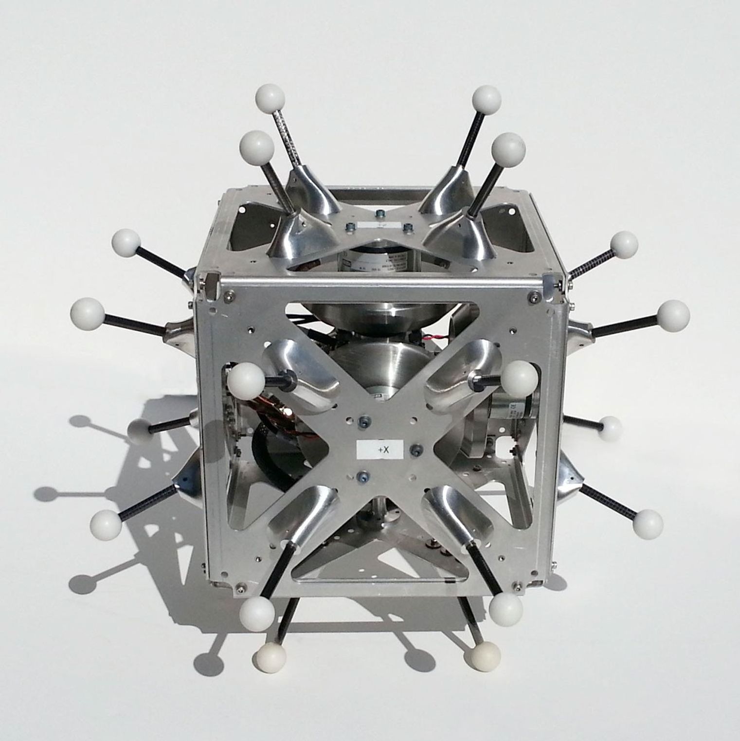 This is a hopping/tumbling robot called 'Hedgehog' that scientists at NASA's Jet Propulsion Laboratory will test on a parabolic aircraft flight.