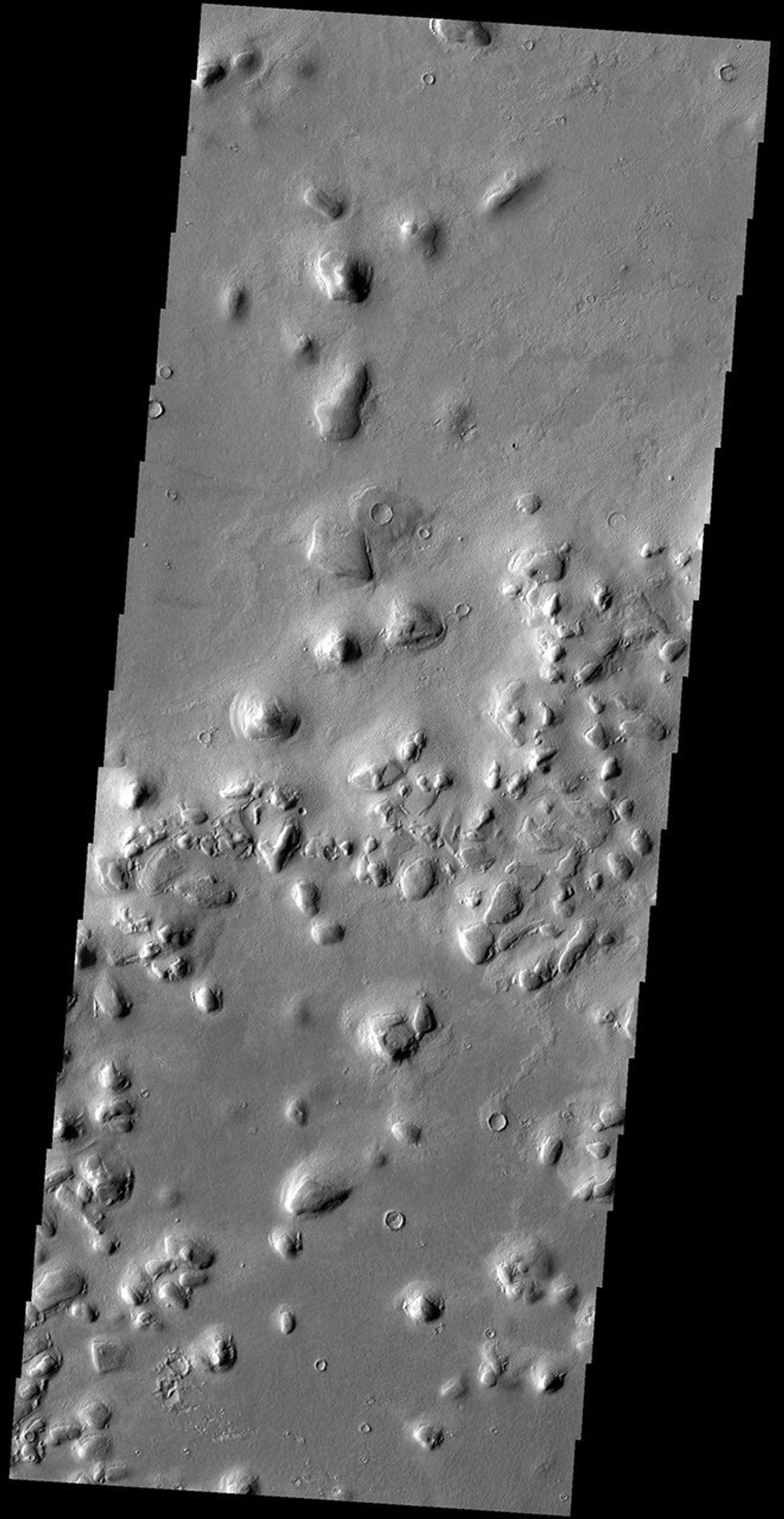 The term 'colles' means hills. The hills in this image from NASA's 2001 Mars Odyssey spacecraft are located on the northern plains near Phlegra Dorsa.