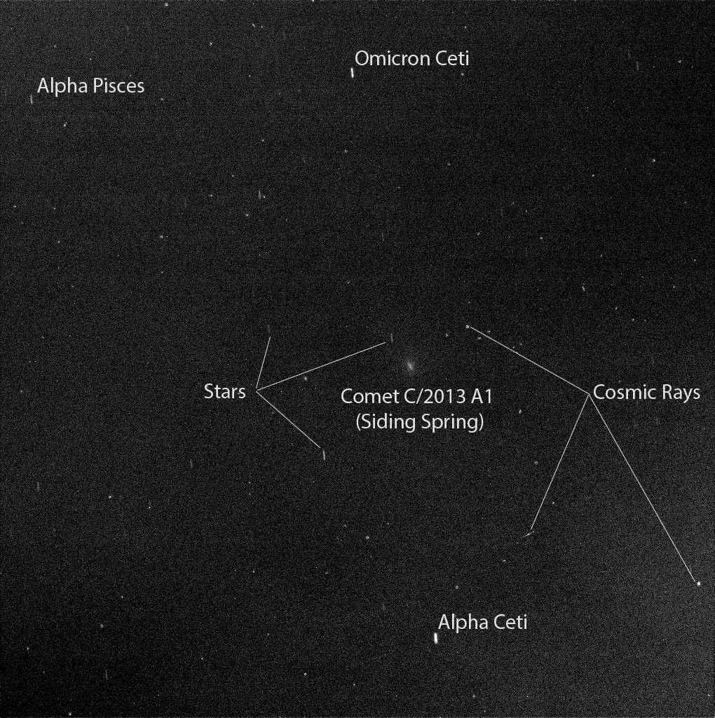 Researchers used the Pancam on NASA's Mars Exploration Rover Opportunity to capture this view of comet C/2013 A1 Siding Spring as it flew near Mars on Oct. 19, 2014.
