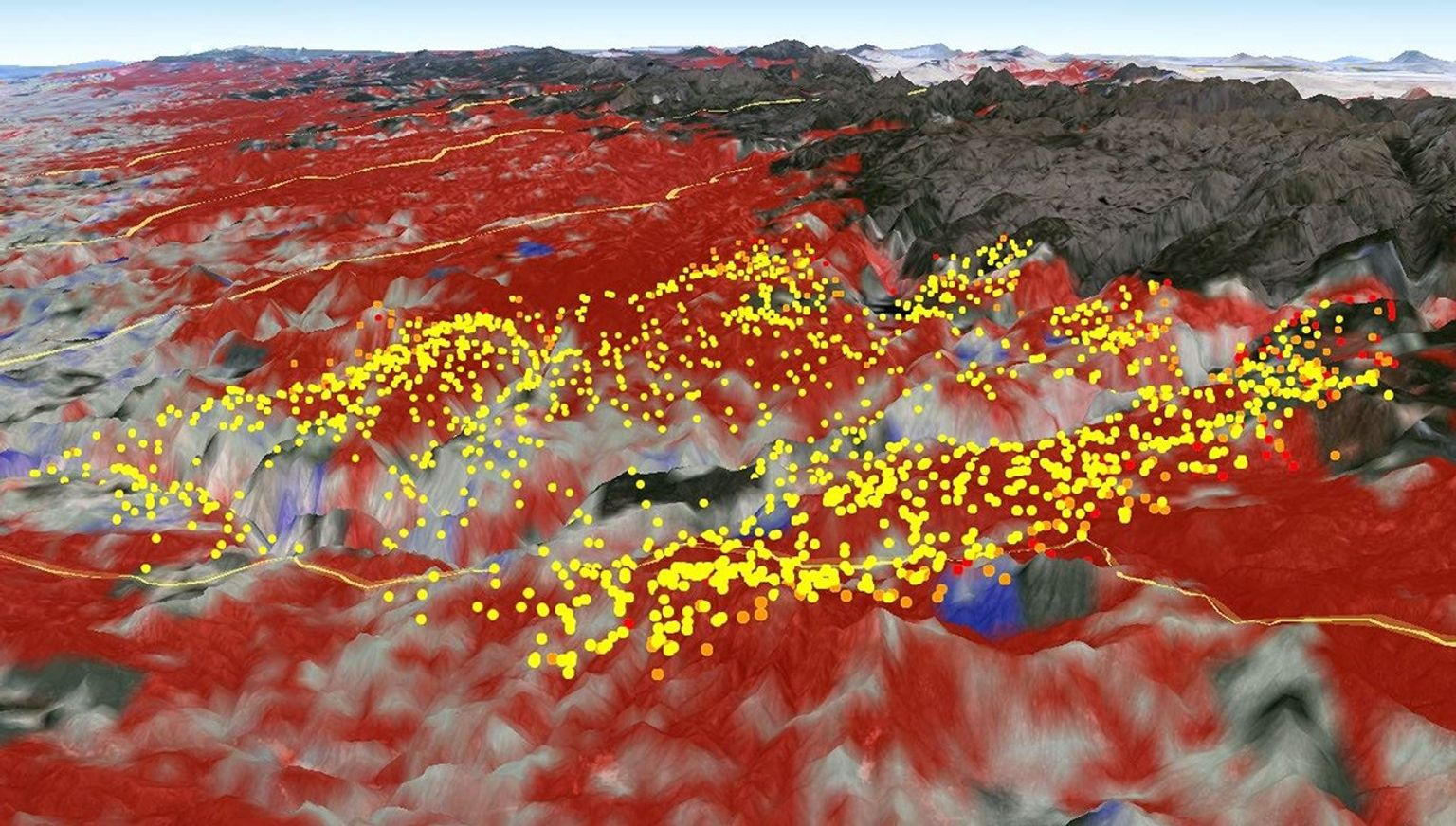 In this image from NASA's Aqua satellite, the red areas seen by the MODIS instrument revealed that live fuel moisture had excessively dried up by more than 50 percent prior to the Rim Fire in August 2013.