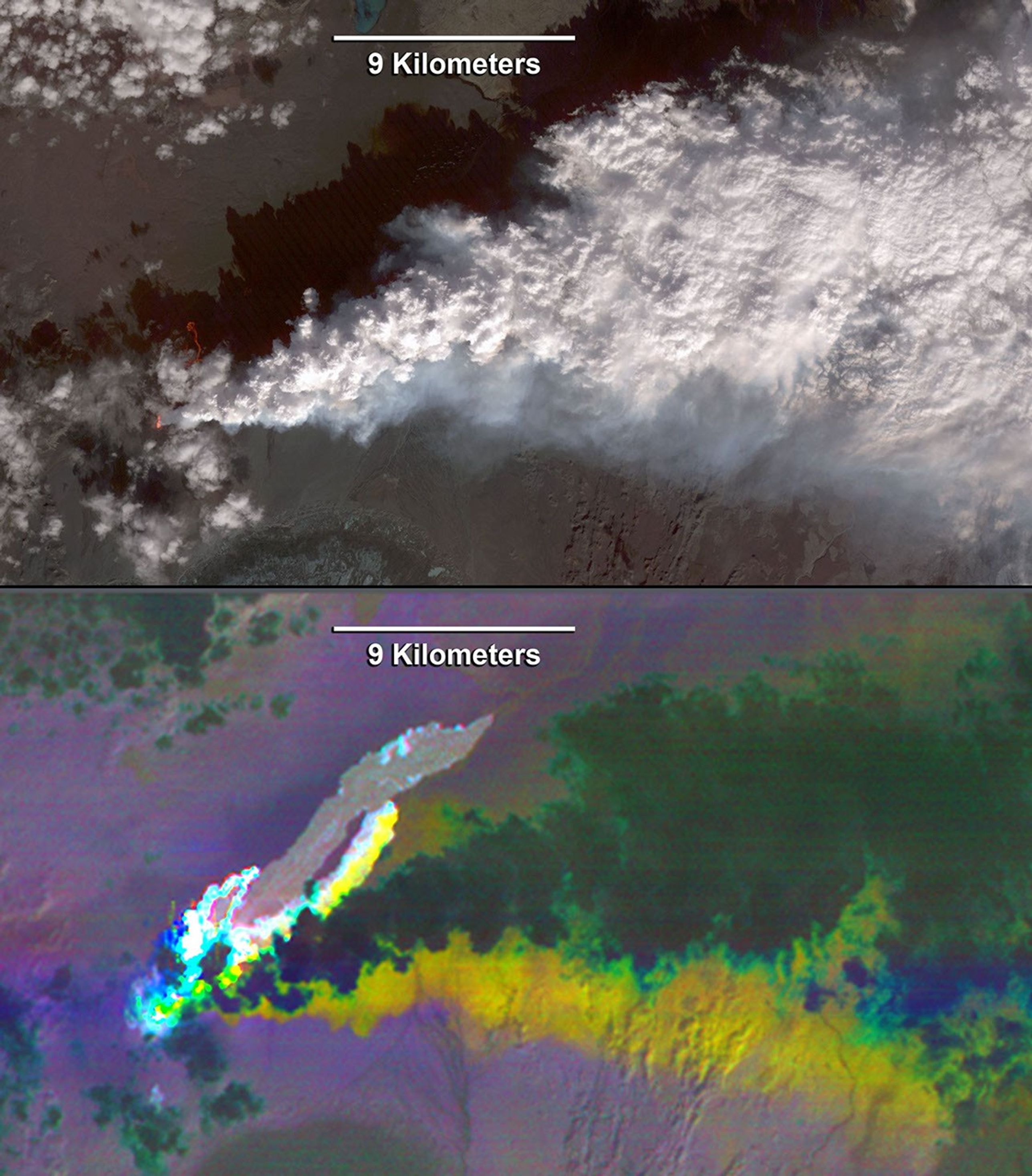 Since the end of August 2014, Iceland's Bardarbunga volcano has been pouring out lava from a growing fissure. NASA's Terra spacecraft shows the flows have been accompanied by spectacular lava fountains.