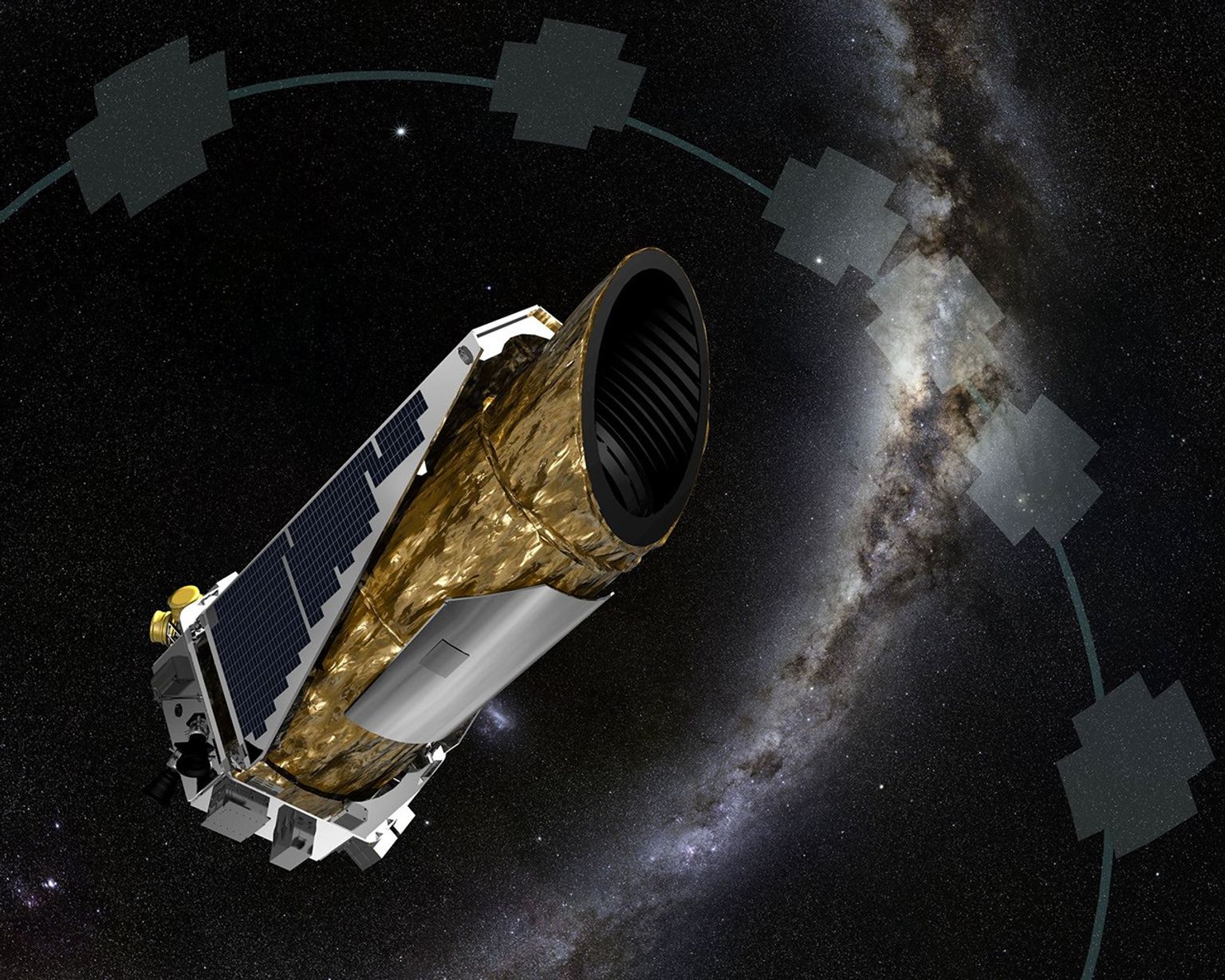 This artist concept shows NASA's planet-hunting Kepler spacecraft operating in a new mission profile called K2. Using publicly available data, astronomers have confirmed K2's first exoplanet discovery proving Kepler can still find planets.