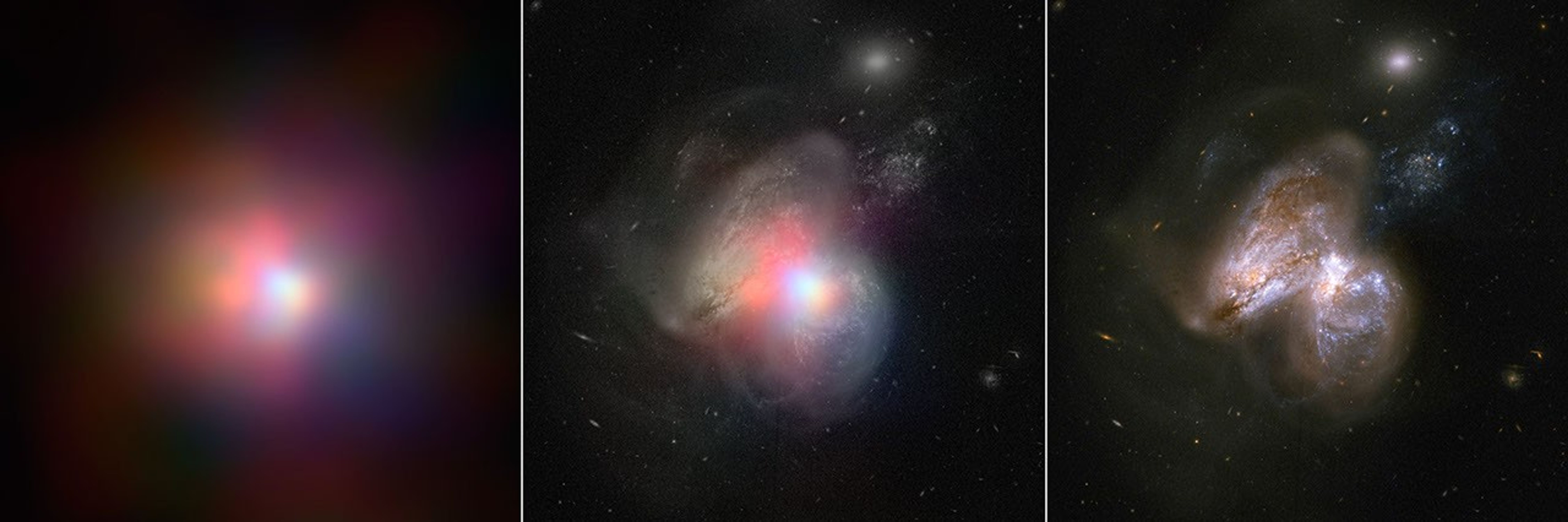 The real monster black hole is revealed in this image from NASA's Nuclear Spectroscopic Telescope Array of colliding galaxies Arp 299.