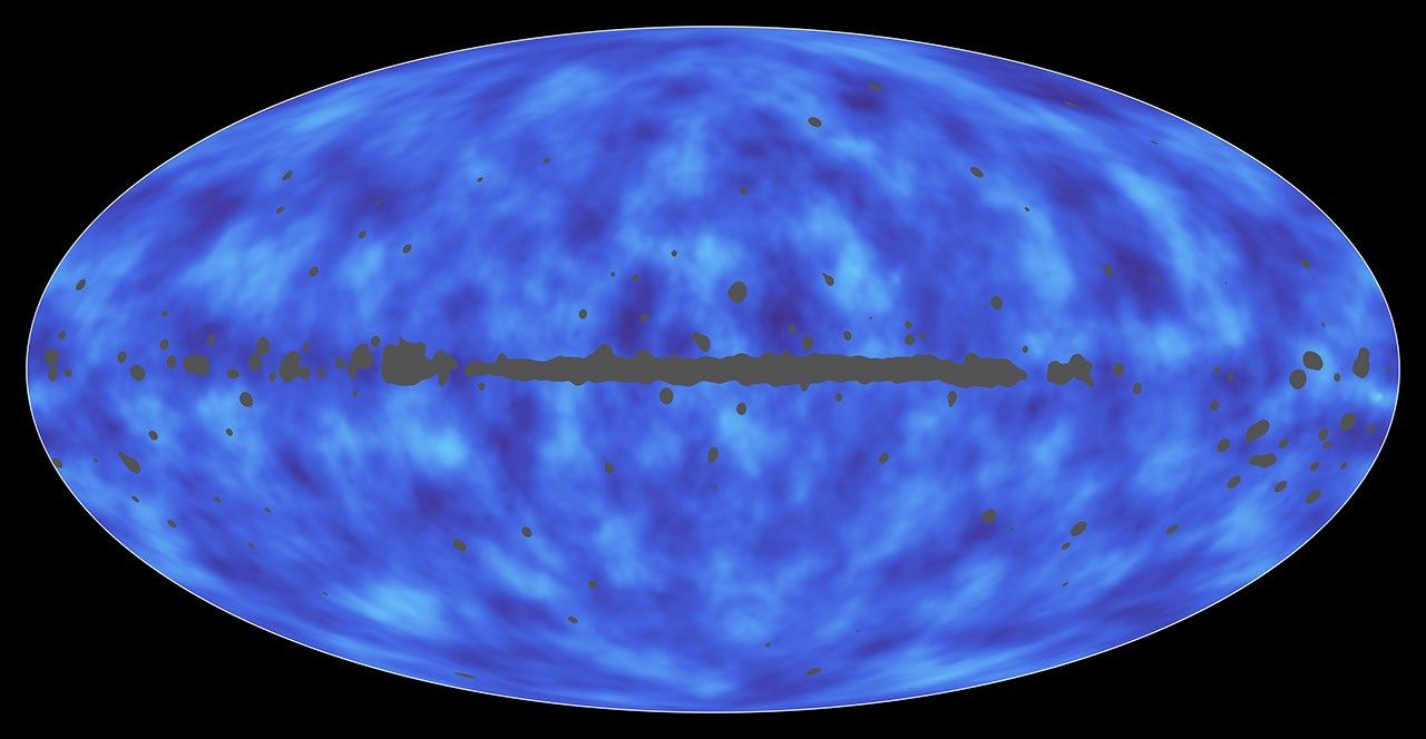 Matter lying between Earth and the edge of the observable universe is shown in this all-sky map from Planck, a European Space Agency mission with important NASA contributions.