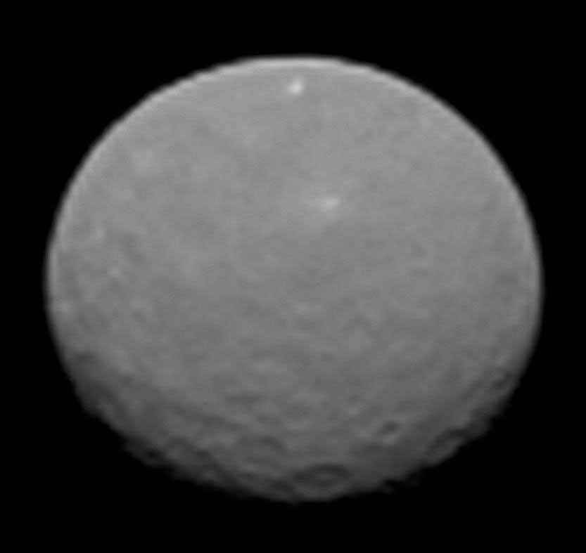 This image is one several images NASA's Dawn spacecraft took on approach to Ceres on Feb. 4, 2015 at a distance of about 90,000 miles (145,000 kilometers) from the dwarf planet.