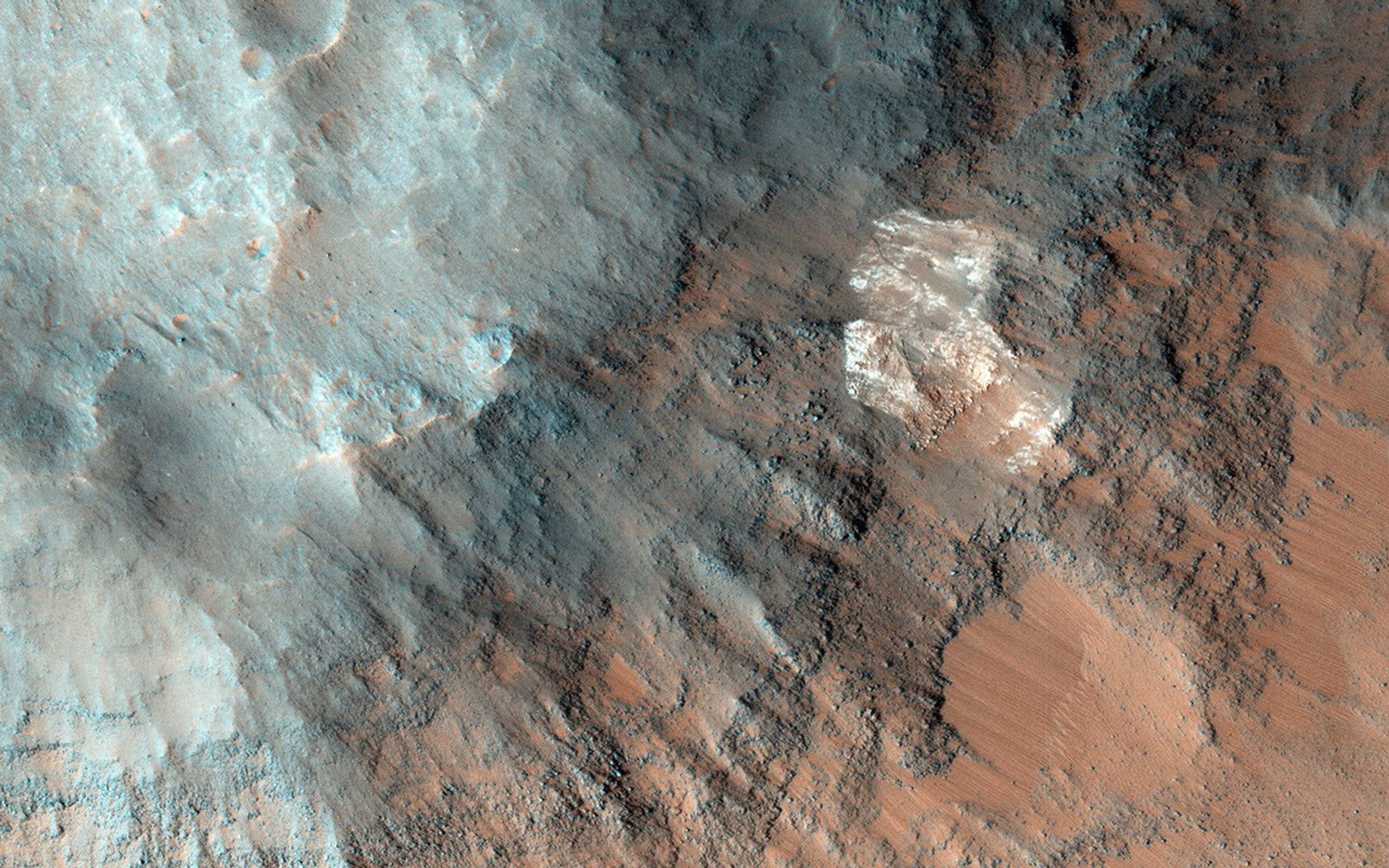 Coprates Chasma is located in the huge canyon system, Vallis Marineris. NASA's Mars Reconnaissance Orbiter finds indications of high thermal inertia.