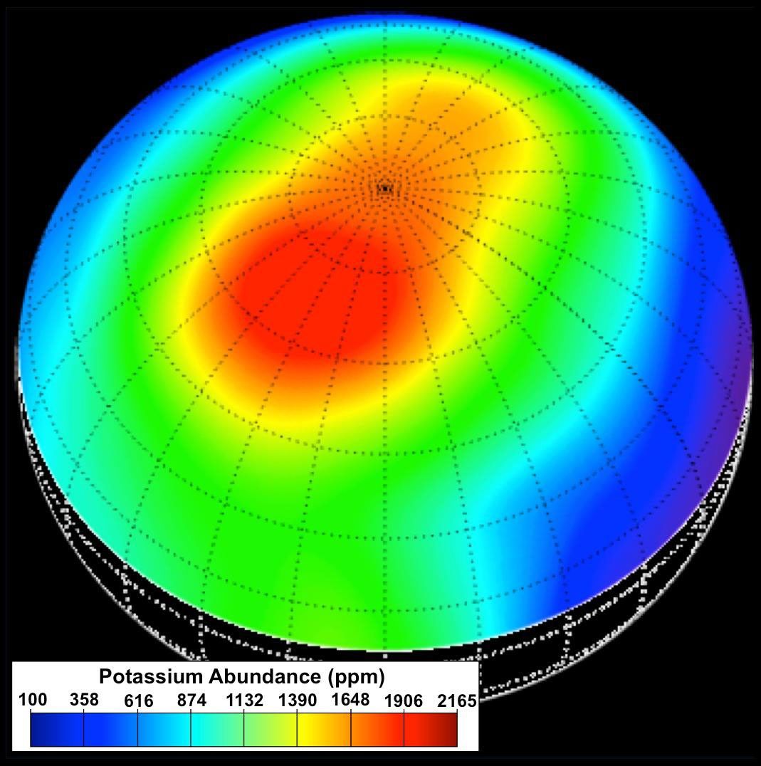 During the first year of NASA's MESSENGER's orbital mission, the spacecraft's GRS instrument measured the elemental composition of Mercury's surface materials.