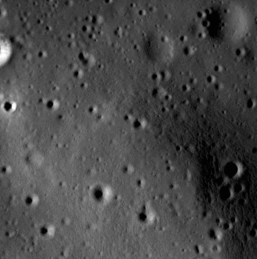 This image from NASA's MESSENGER spacecraft shows a small portion of the interior of Scarlatti basin. The image is located just to the side of a large pit that lies along part of Scarlatti's peak ring. This pit may have formed by explosive volcanism.