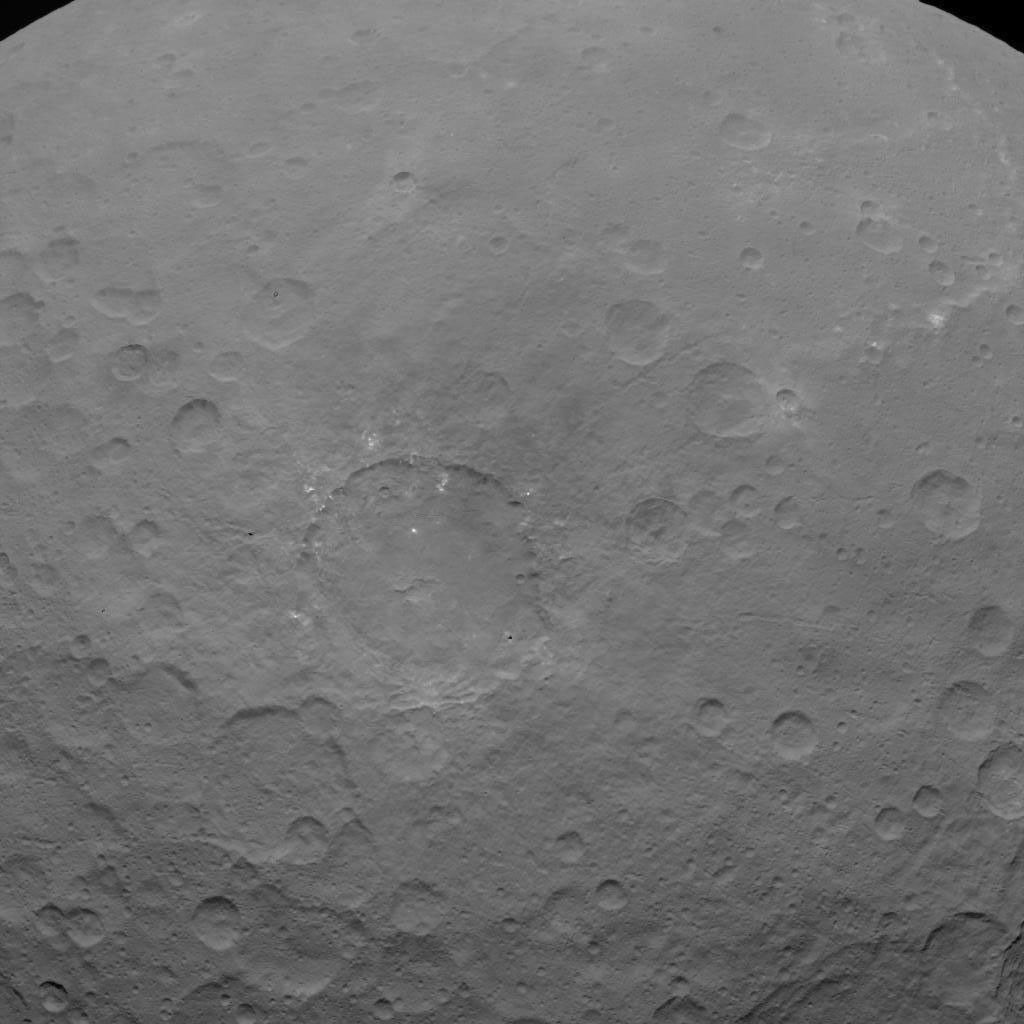 This image of Ceres is part of a sequence taken by NASA's Dawn spacecraft on May 22, 2015, from a distance of 3,200 miles (5,100 kilometers) with a resolution of 1,600 feet (480 meters) per pixel.