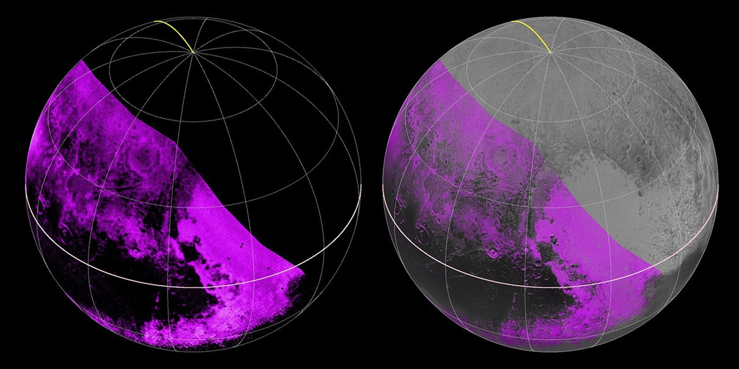 NASA's New Horizons spacecraft mapped compositions across Pluto's surface as it flew past the planet on July 14, 2015.